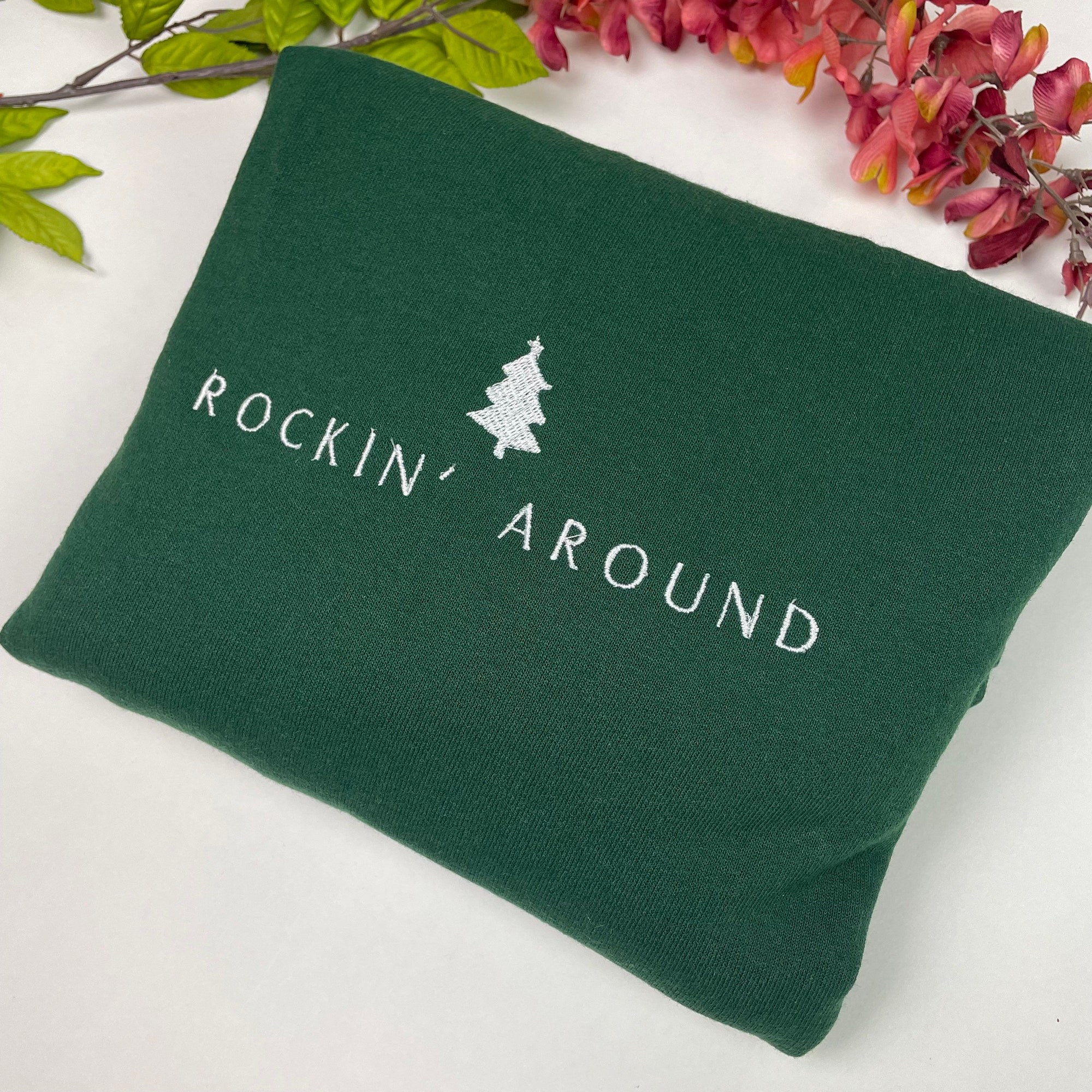 Rockin' Around the Christmas Tree Embroidered Sweatshirt - Farm Fresh Tis The Season image 2