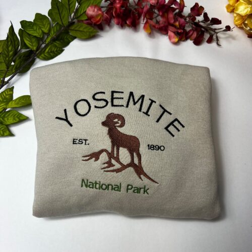 Yosemite National Park Embroidered Sweatshirts - Embroidered Crewneck image 0