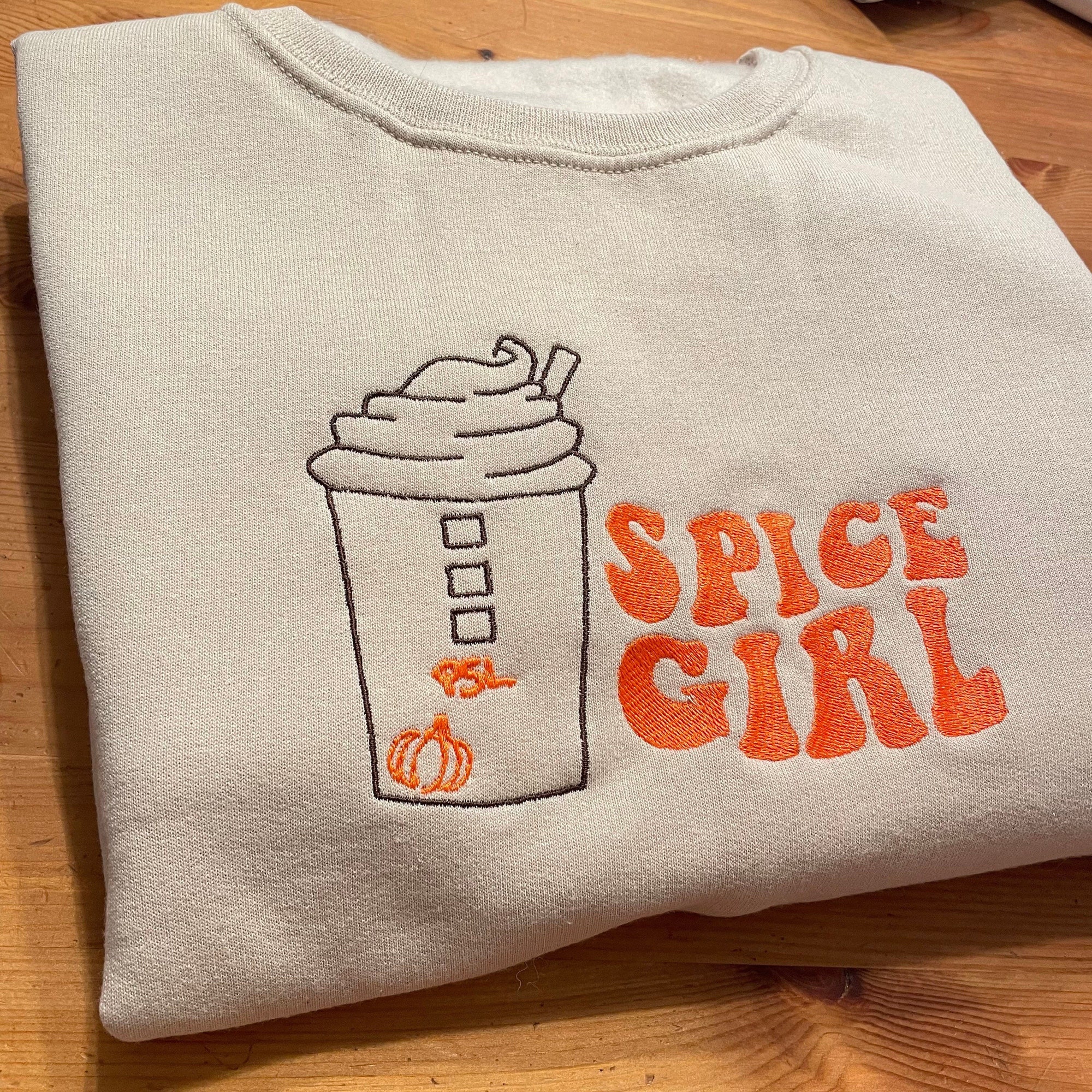 Pumpkin Spice Latte Embroidered Sweatshirt - Trendy Hoodie Fall Fashion Made to Order Pumpkin Spice Spice Girl Gifts for Her image 6