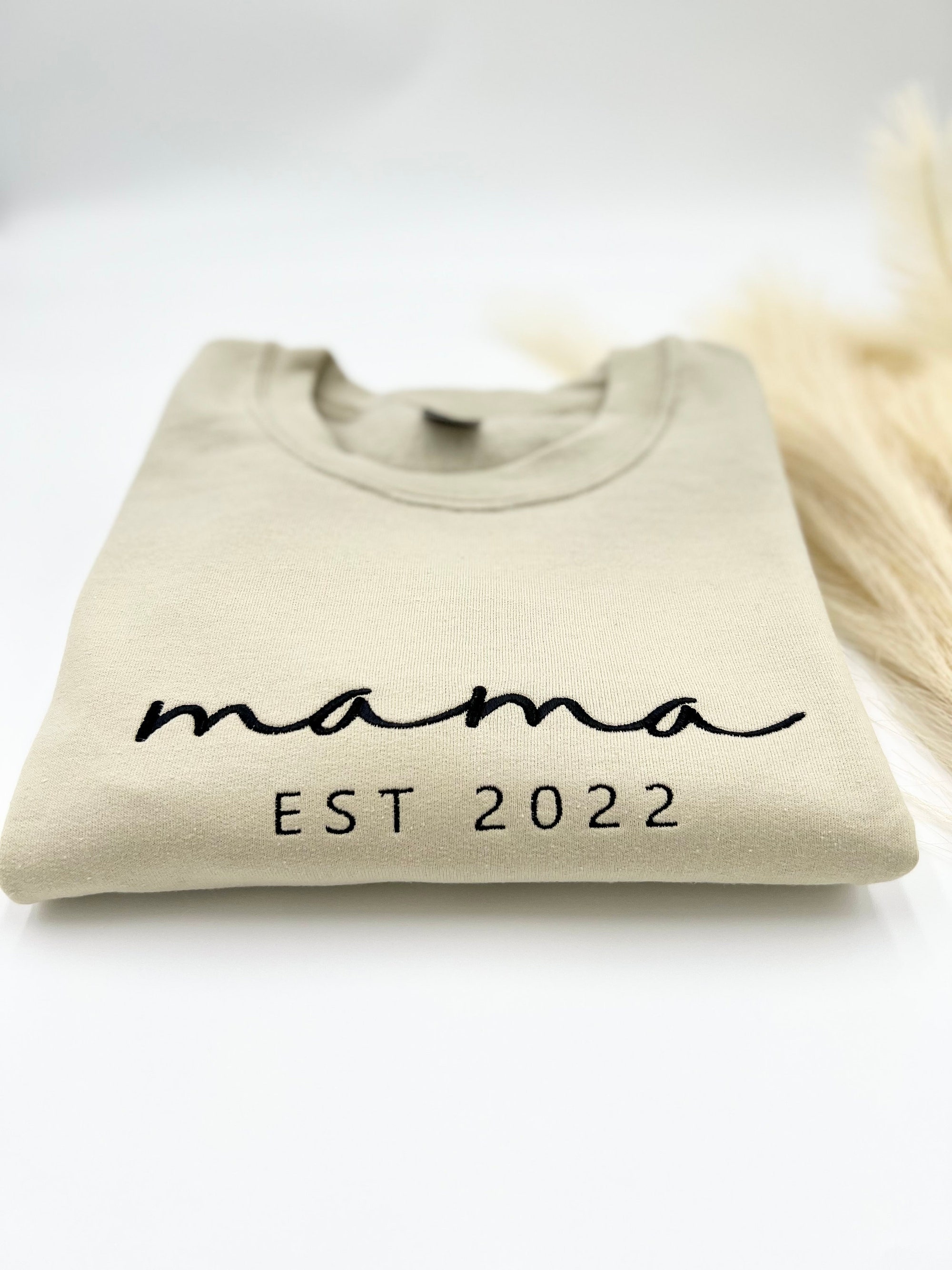 Custom Embroidered Mama Sweatshirt or Hoodie - Mama Est. 2024 Gift for Her Mother's Day Shirt Gift for Mom Mom Life Crewneck image 2