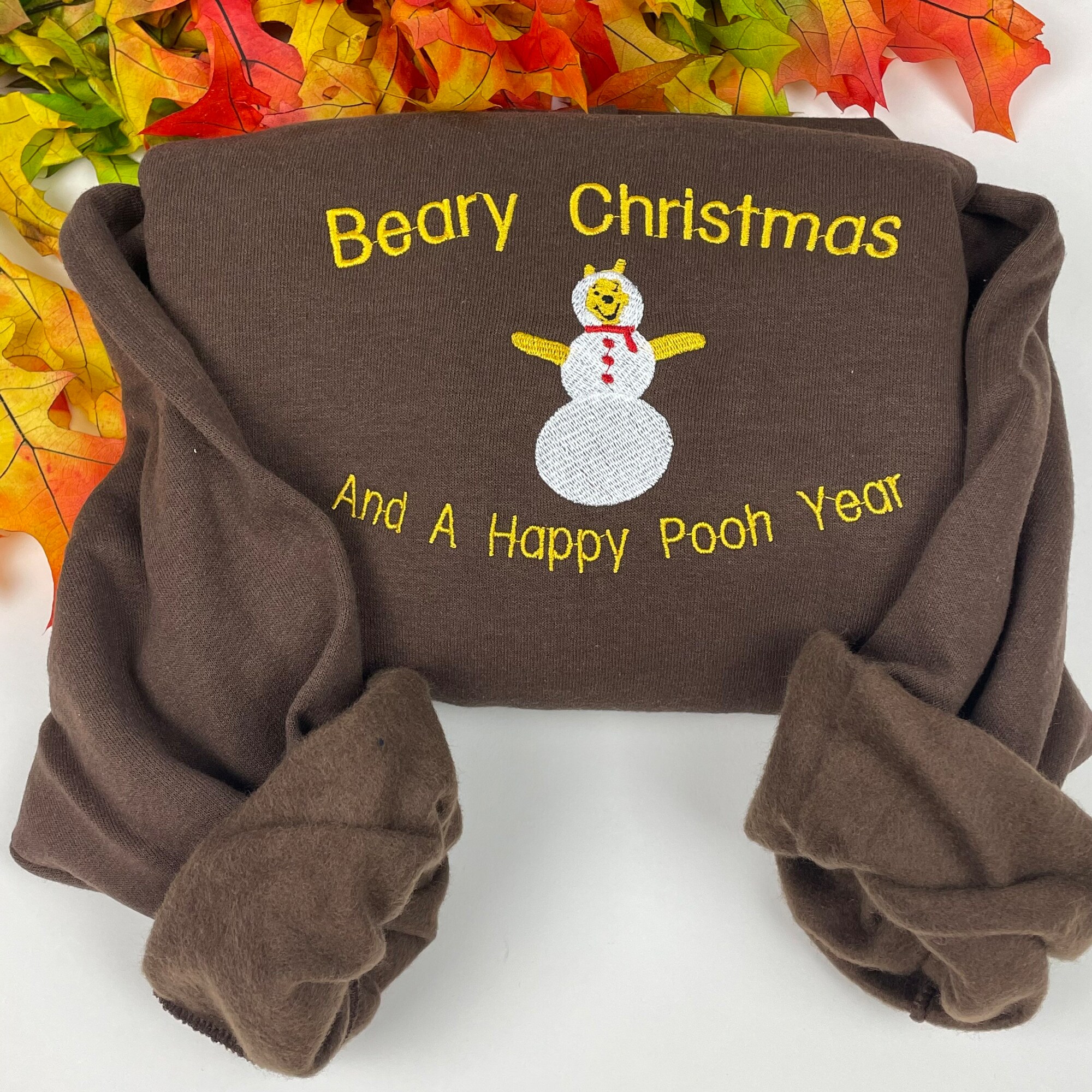 Christmas Sweatshirt Embroidered - Winnie The Pooh Christmas Sweatshirt Embroidered Holiday Crewneck image 2