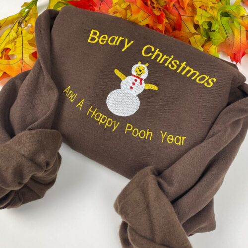 Christmas Sweatshirt Embroidered - Winnie The Pooh Christmas Sweatshirt Embroidered Holiday Crewneck image 0