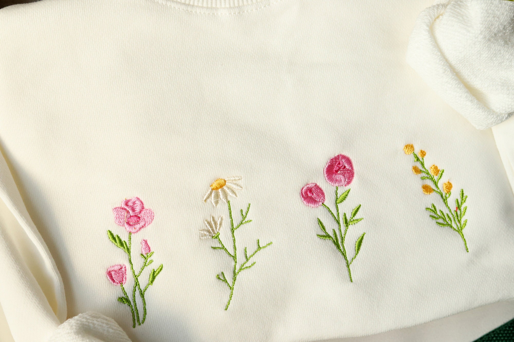 Wildflowers Crewneck Sweatshirt Embroidered - Floral Sweatshirt Valentine's Day Gift Gift for MAMA image 2