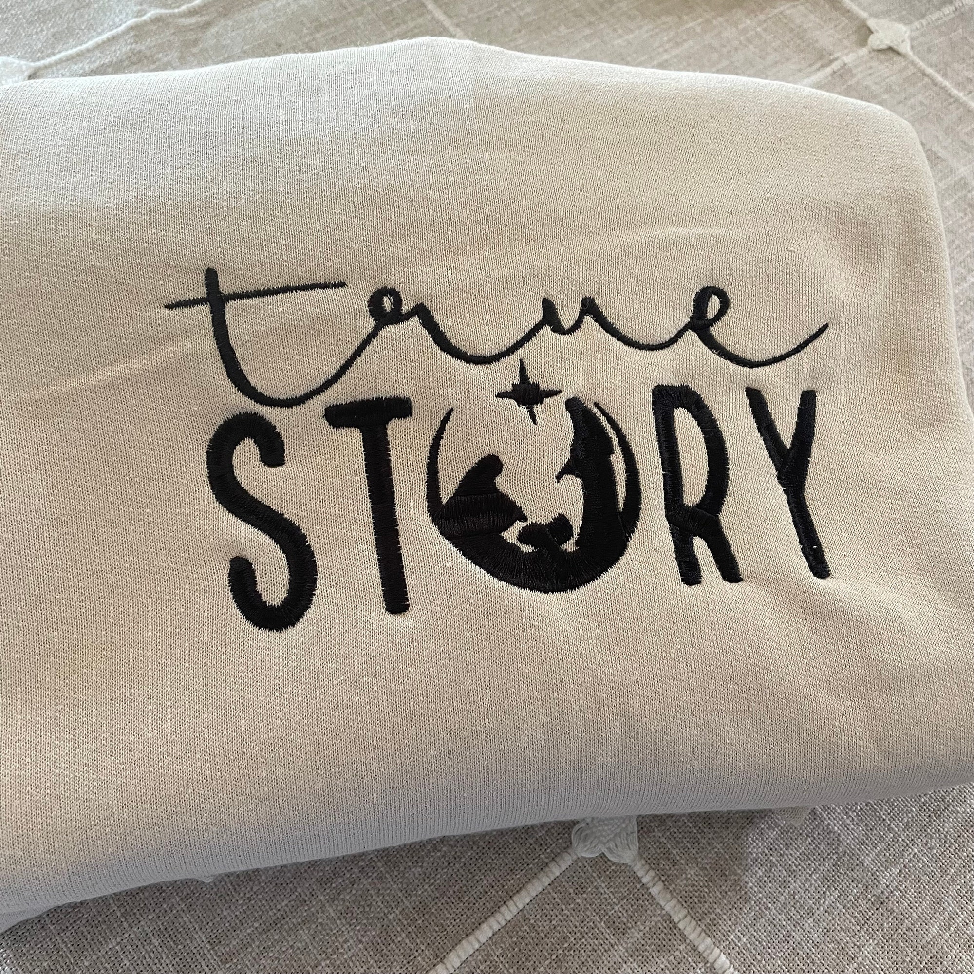 True Story Nativity Embroidered Sweatshirt - Christian Christmas Crewneck I Love Jesus Christian Clothing image 5