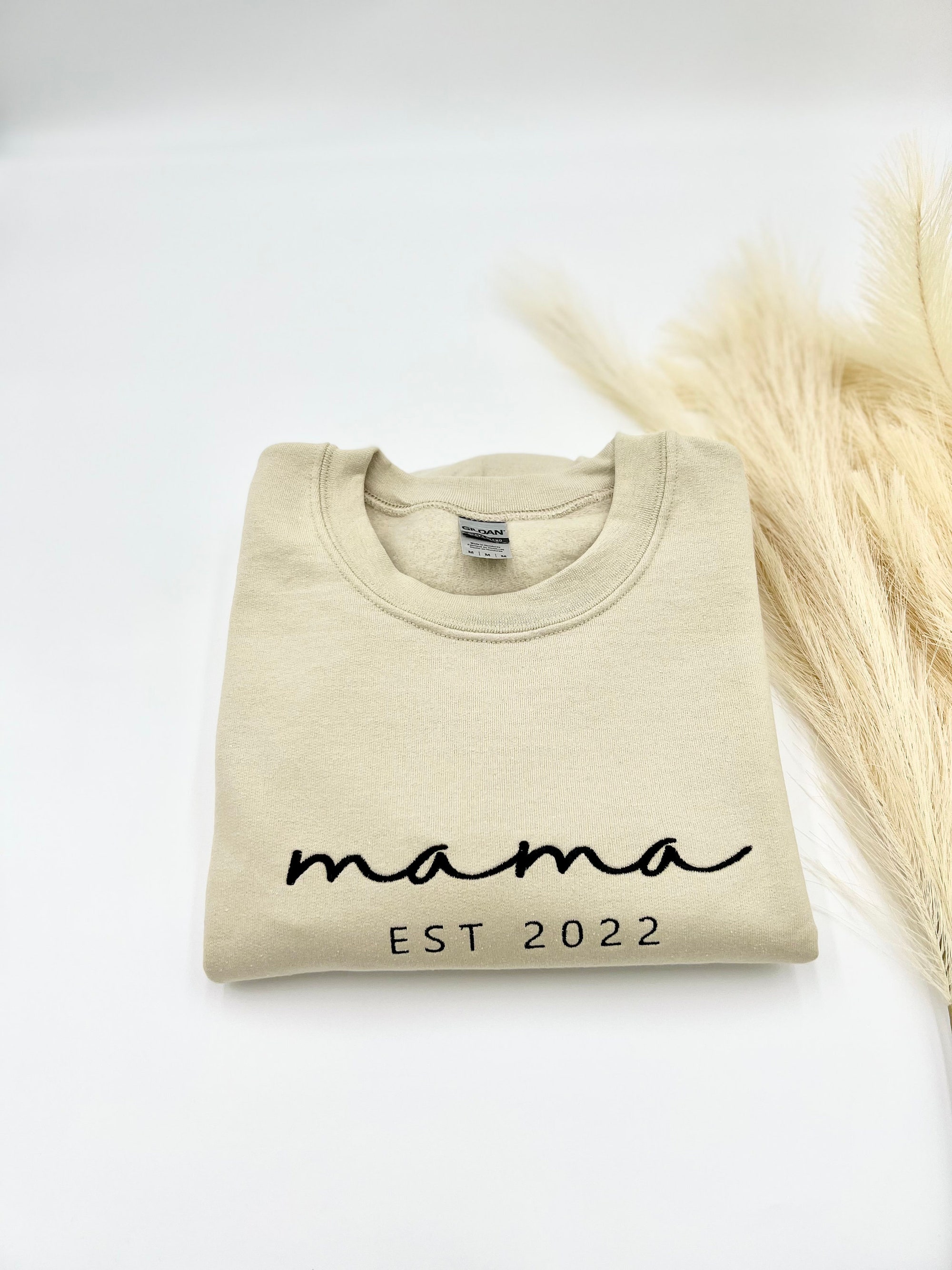 Custom Embroidered Mama Sweatshirt or Hoodie - Mama Est. 2024 Gift for Her Mother's Day Shirt Gift for Mom Mom Life Crewneck image 3