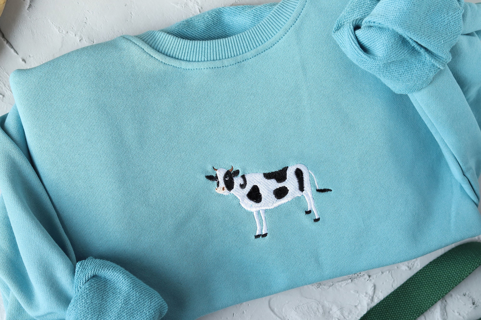 Cow Embroidered Sweatshirt - Farmer Style Crewneck Gift for Cow Lovers image 2