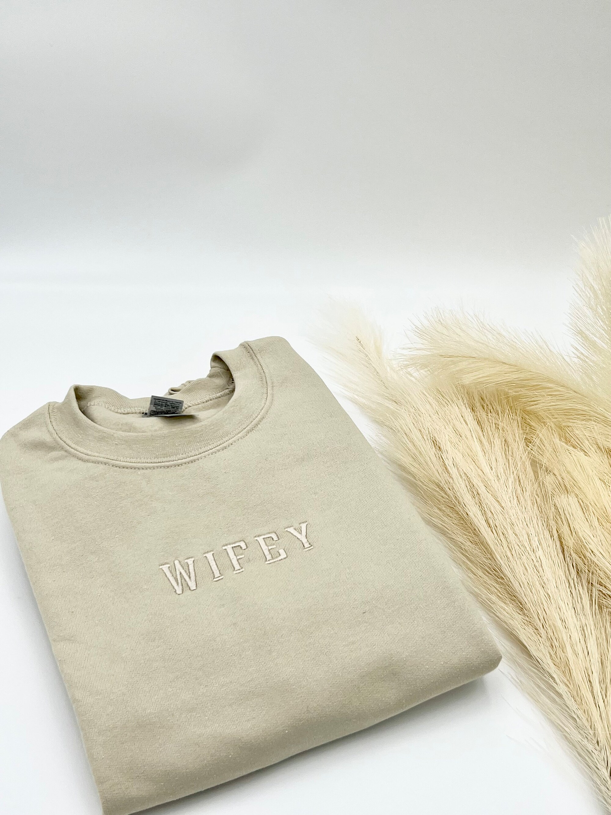 Wifey Embroidered Sweatshirt or Hoodie - Anniversary Year Sweatshirt Couple Shirt Personalized Date image 3