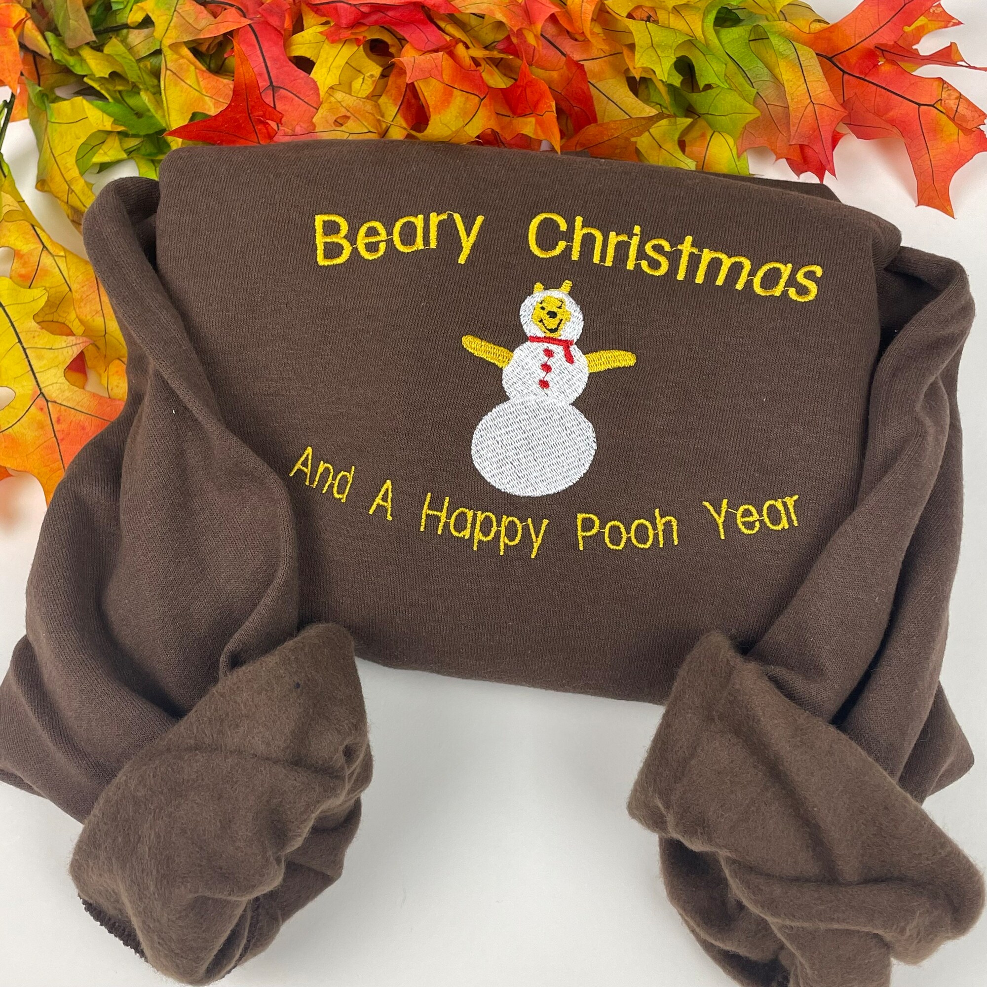 Christmas Sweatshirt Embroidered - Winnie The Pooh Christmas Sweatshirt Embroidered Holiday Crewneck image 1