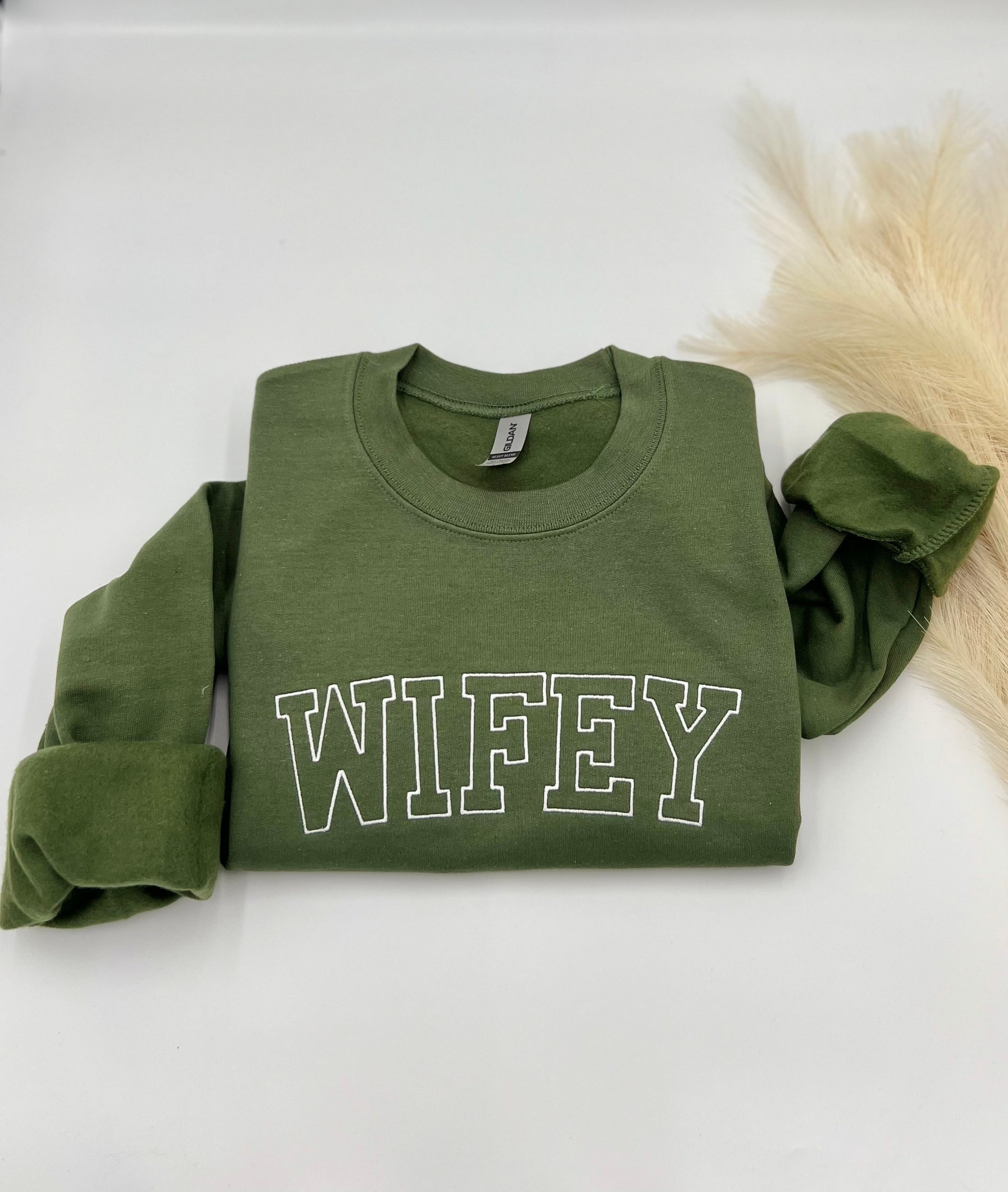 Wifey Embroidered Sweatshirt or Hoodie - Honeymoon Shirt Bridal Wedding Gift Wifey Bride Crewneck Mrs. Pullover Newly Wed Matching Jumper image 5