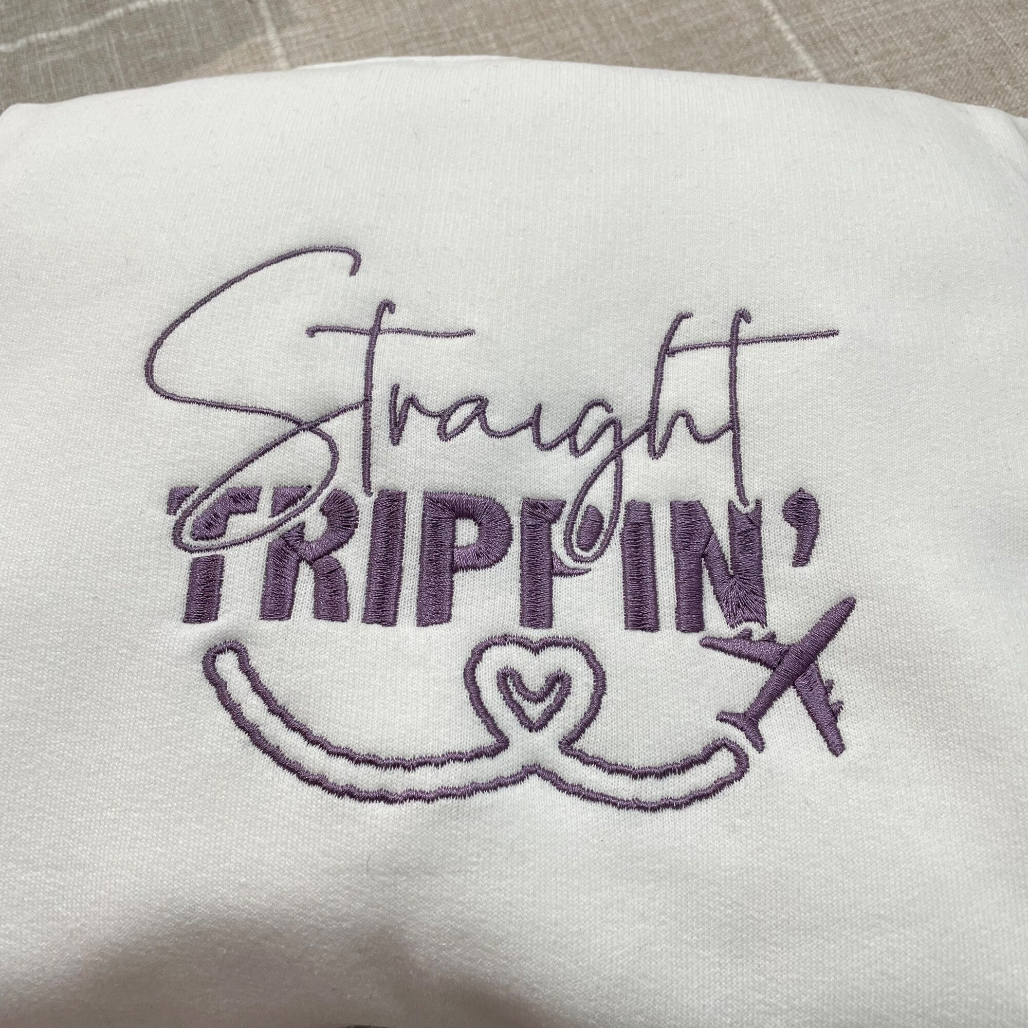 Straight Trippin' Embroidered Sweatshirt - Travel Crewneck Gifts for Women Travel Gift Traveling Accessories Adventure Time Fashion image 8