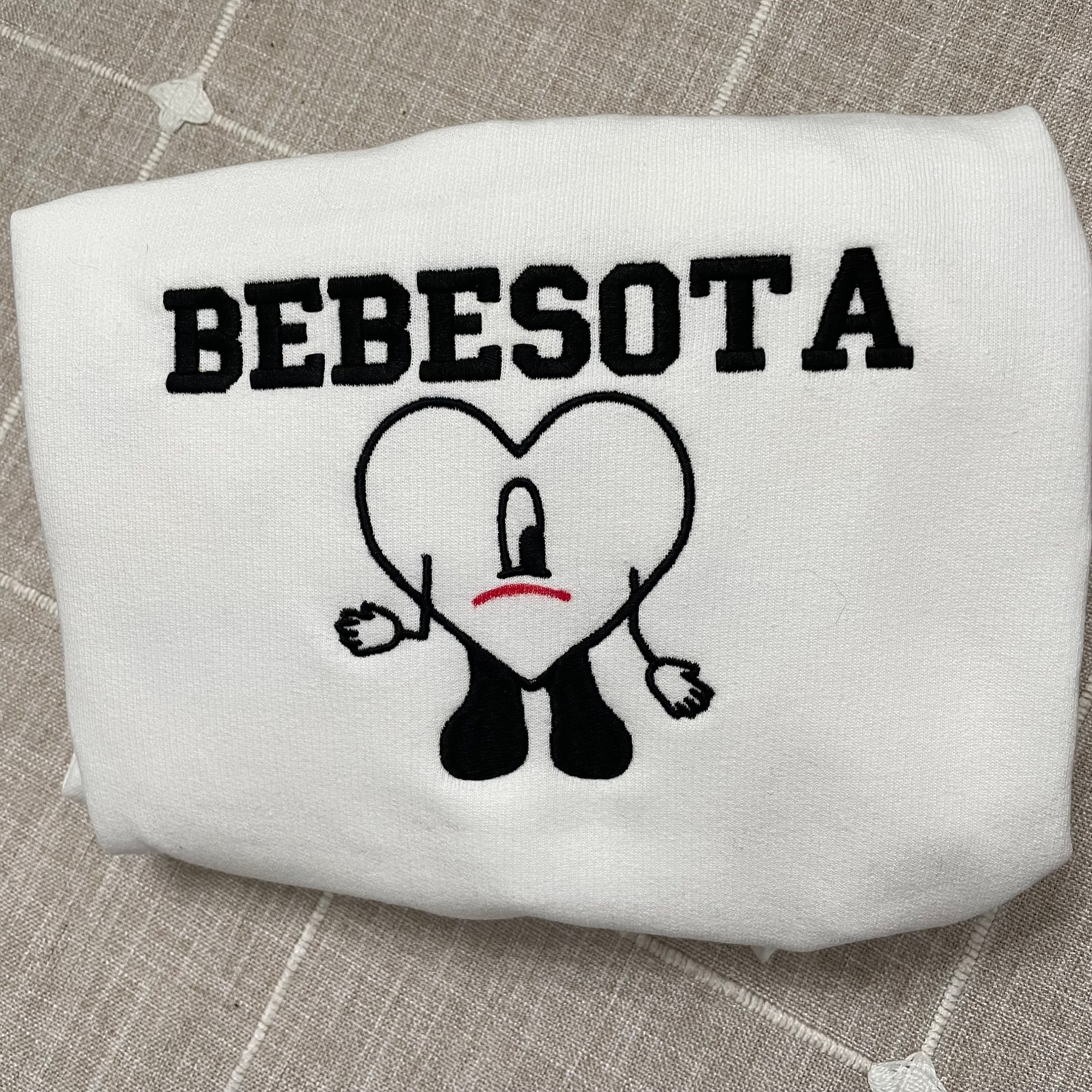 Bebesota Embroidered Sweatshirt - Bad Bunny Y2K Style Bad Bunny Merch Bad Bunny Embroidered Design Bad Bunny SVG Music Bebesota Shirt image 2