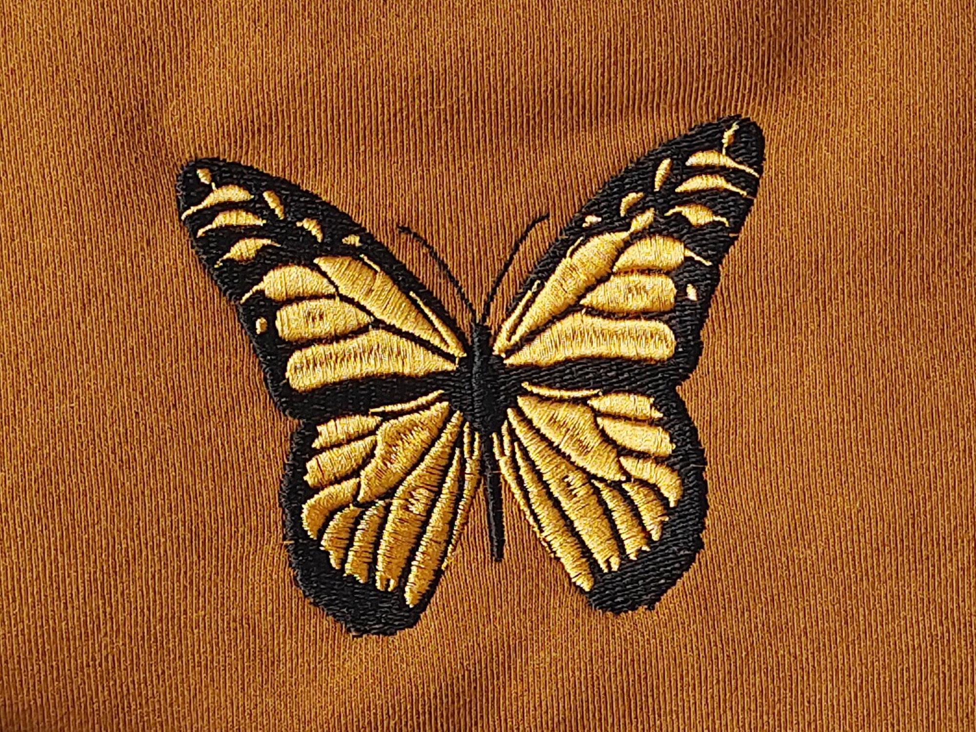 Butterfly Embroidered Sweatshirt - Brown Crewneck Fall Vintage Sweatshirt image 3