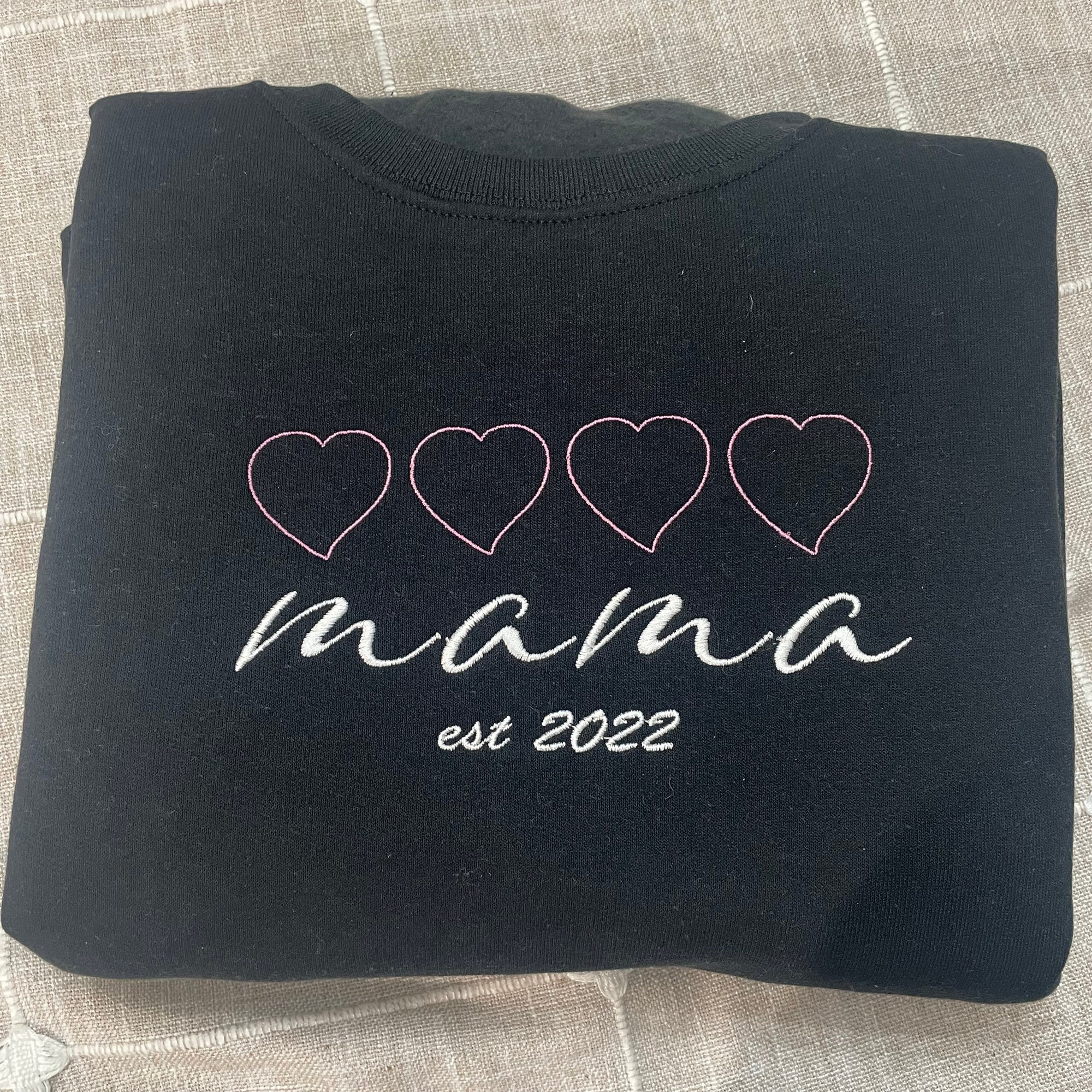 Mama Established Embroidered Sweatshirt - Mama Crewneck Gifts for New Moms Custom Year Babies and Mom Gifts Baby Shower Gifts image 7