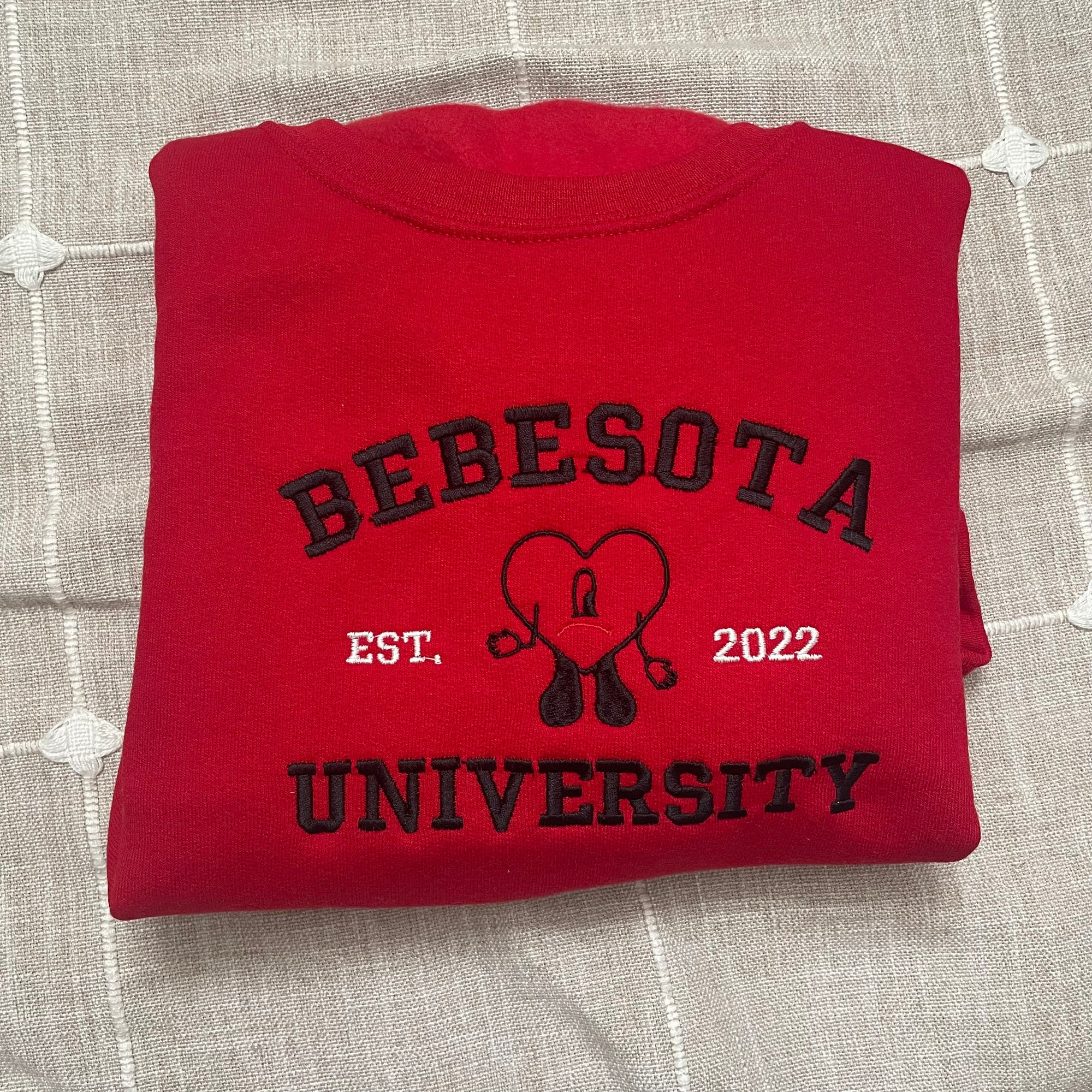 Bebesota University Embroidered Sweatshirt - Bad Bunny Merch Y2K Style Bad Bunny Embroidery Design Bad Bunny SVG Music Merch image 3