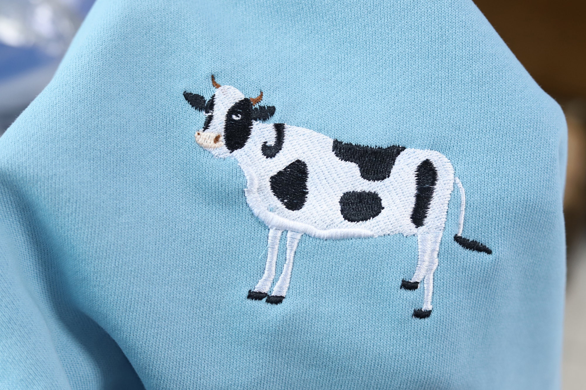 Cow Embroidered Sweatshirt - Farmer Style Crewneck Gift for Cow Lovers image 3