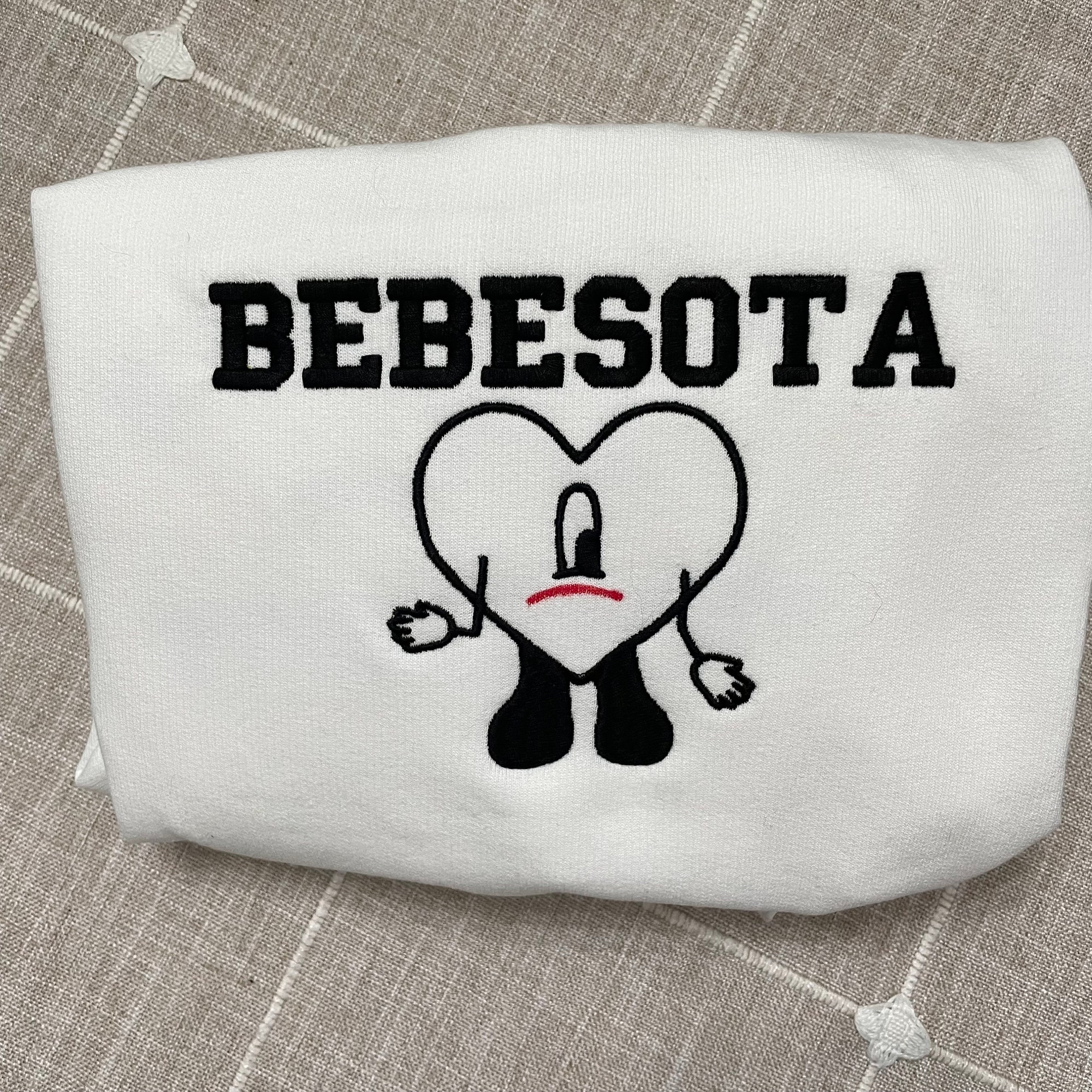 Bebesota Embroidered Sweatshirt - Bad Bunny Y2K Style Bad Bunny Merch Bad Bunny Embroidered Design Bad Bunny SVG Music Bebesota Shirt image 3