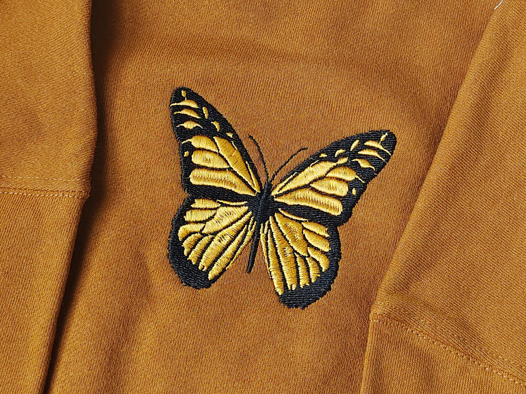 Butterfly Embroidered Sweatshirt - Brown Crewneck Fall Vintage Sweatshirt image 2