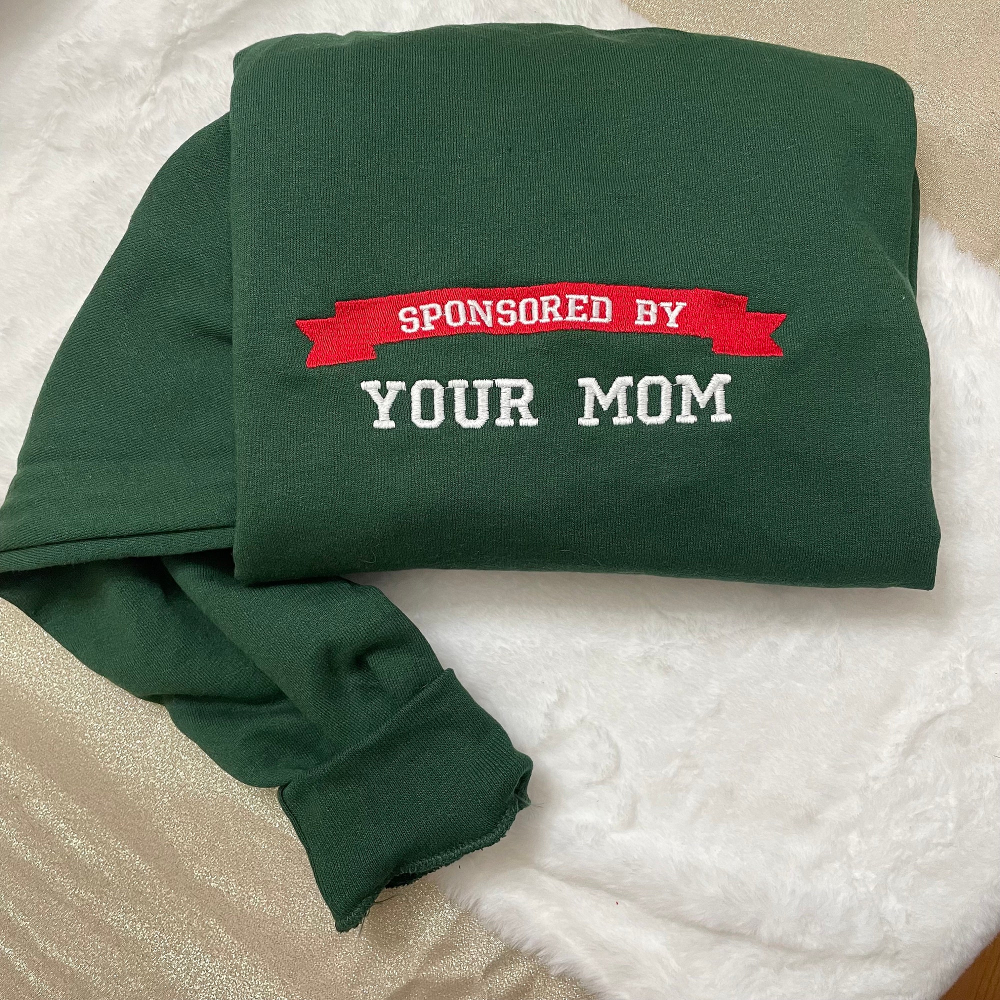 Sponsored by Your Mom Embroidered Sweatshirt - Y2K Style Crewneck Christmas Gifts Funny Gag Gifts image 1