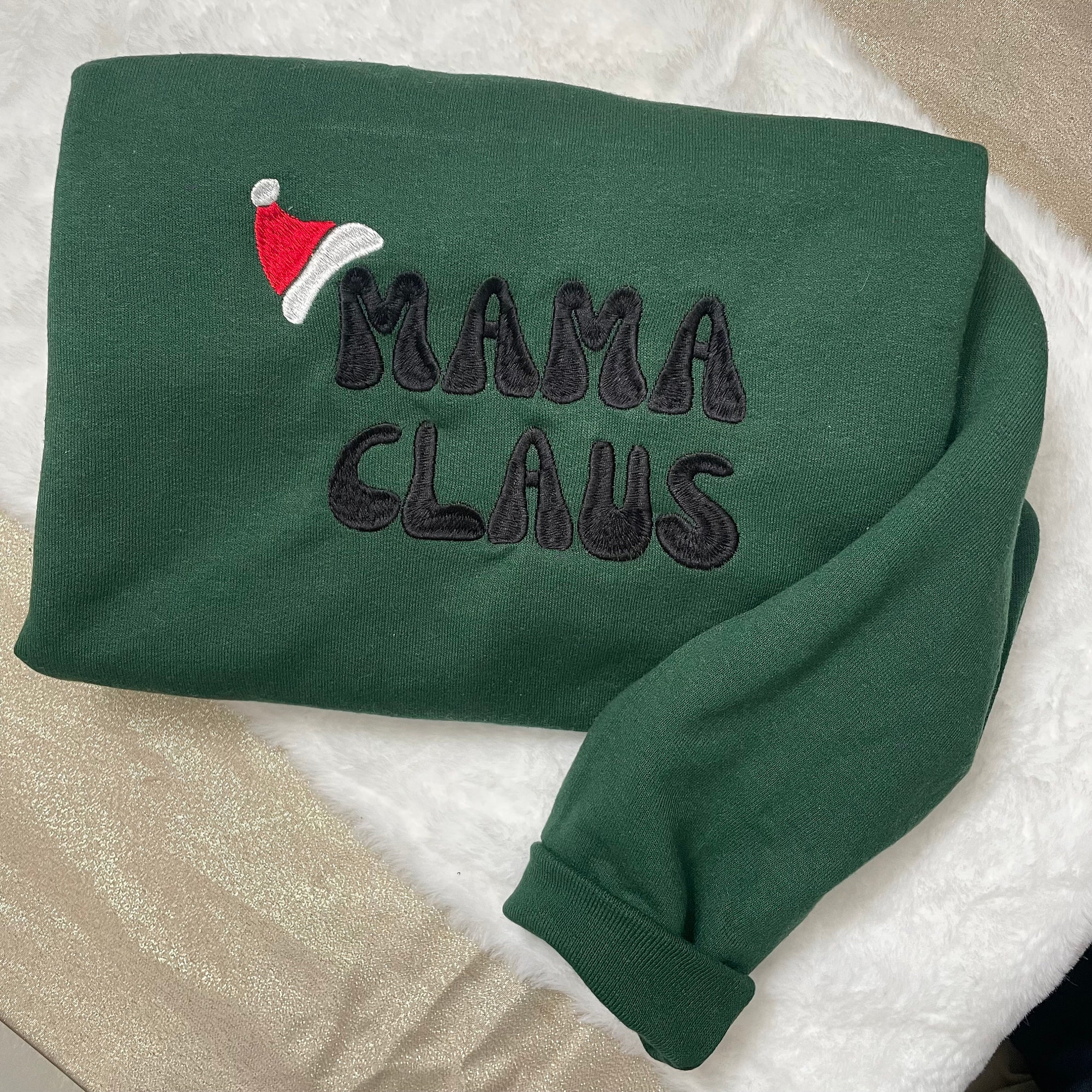 Mama Claus Embroidered Sweatshirt - Y2K Style Crewneck Christmas Gifts Santa Claus Embroidered Crewneck image 3