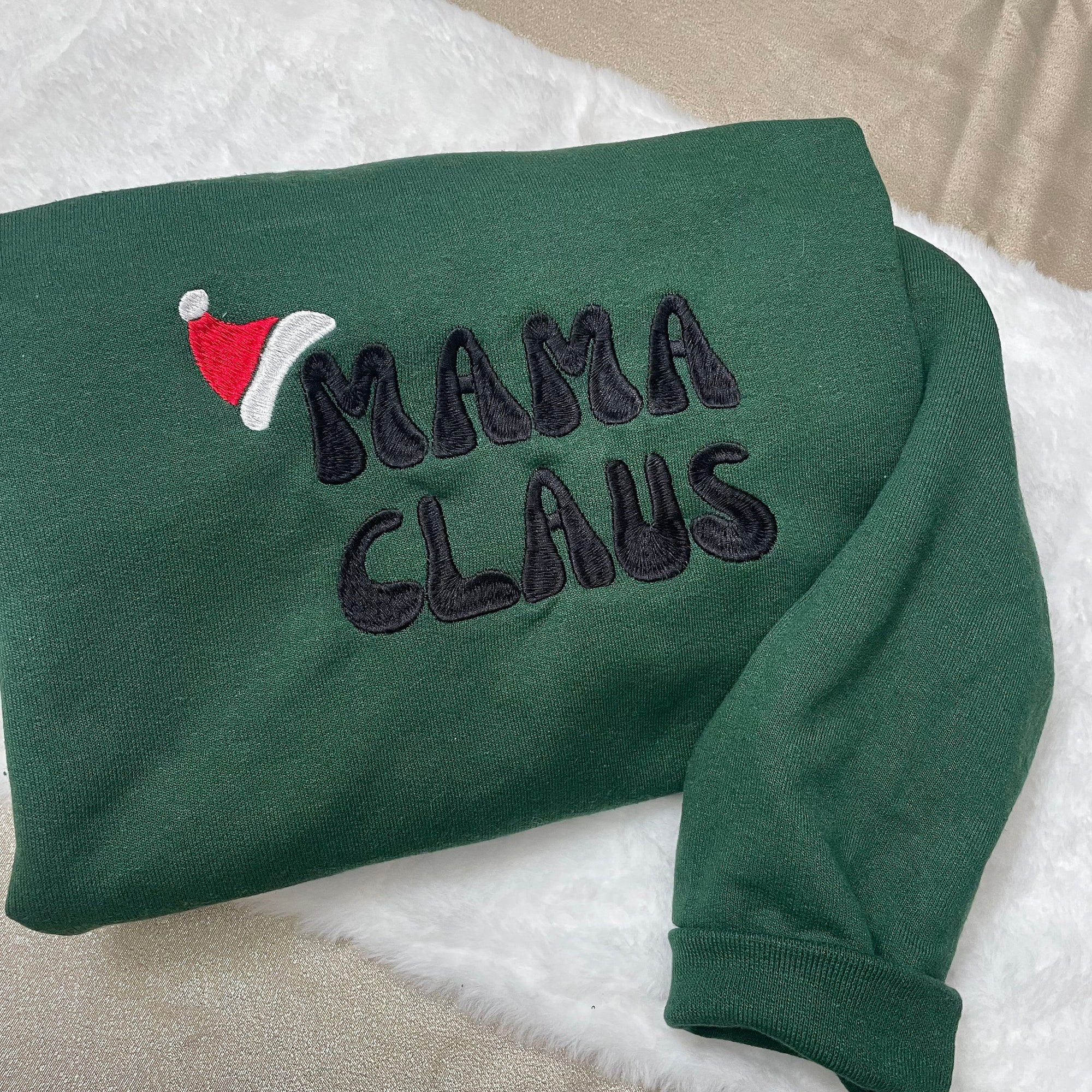 Mama Claus Embroidered Sweatshirt - Y2K Style Crewneck Christmas Gifts Santa Claus Embroidered Crewneck image 4