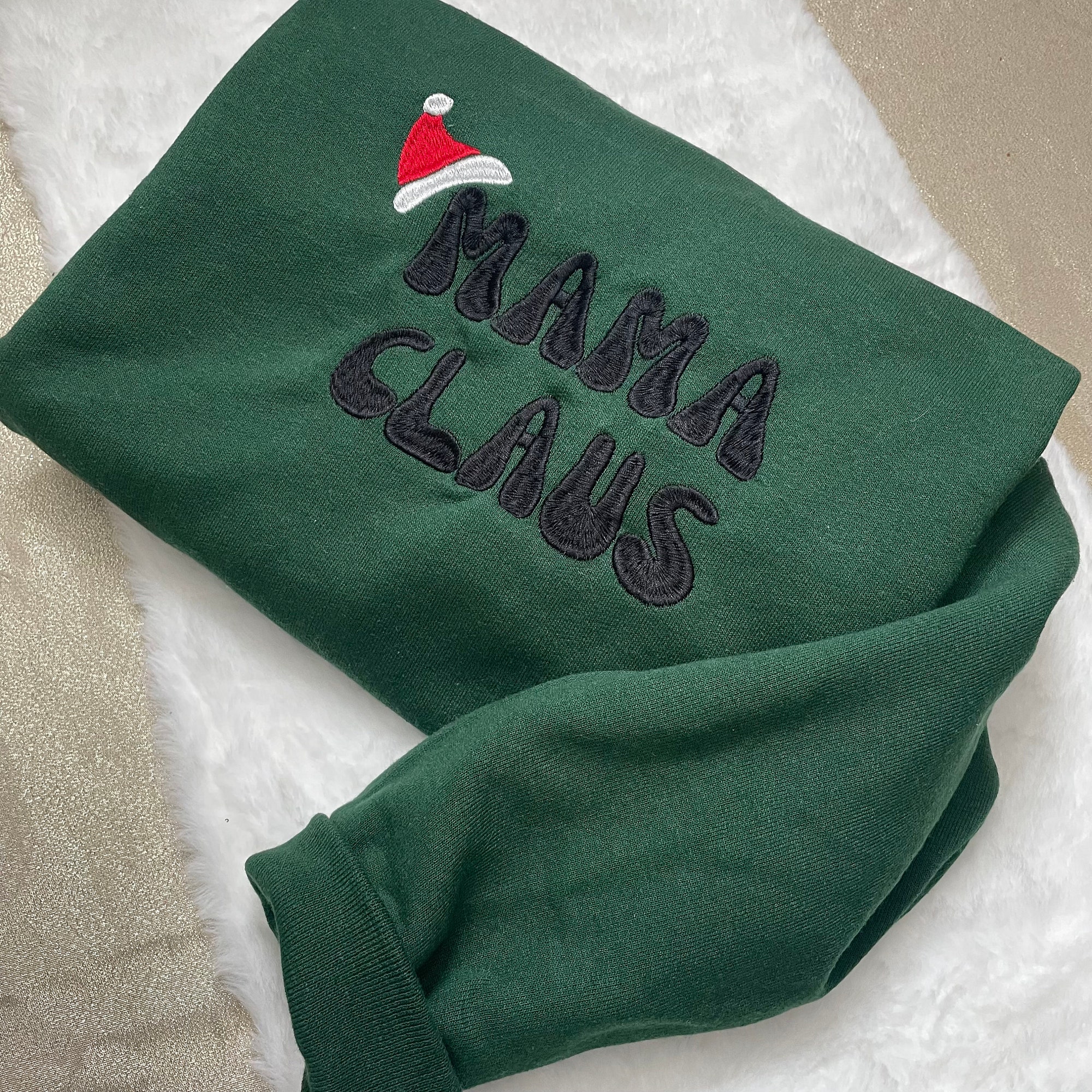 Mama Claus Embroidered Sweatshirt - Y2K Style Crewneck Christmas Gifts Santa Claus Embroidered Crewneck image 2