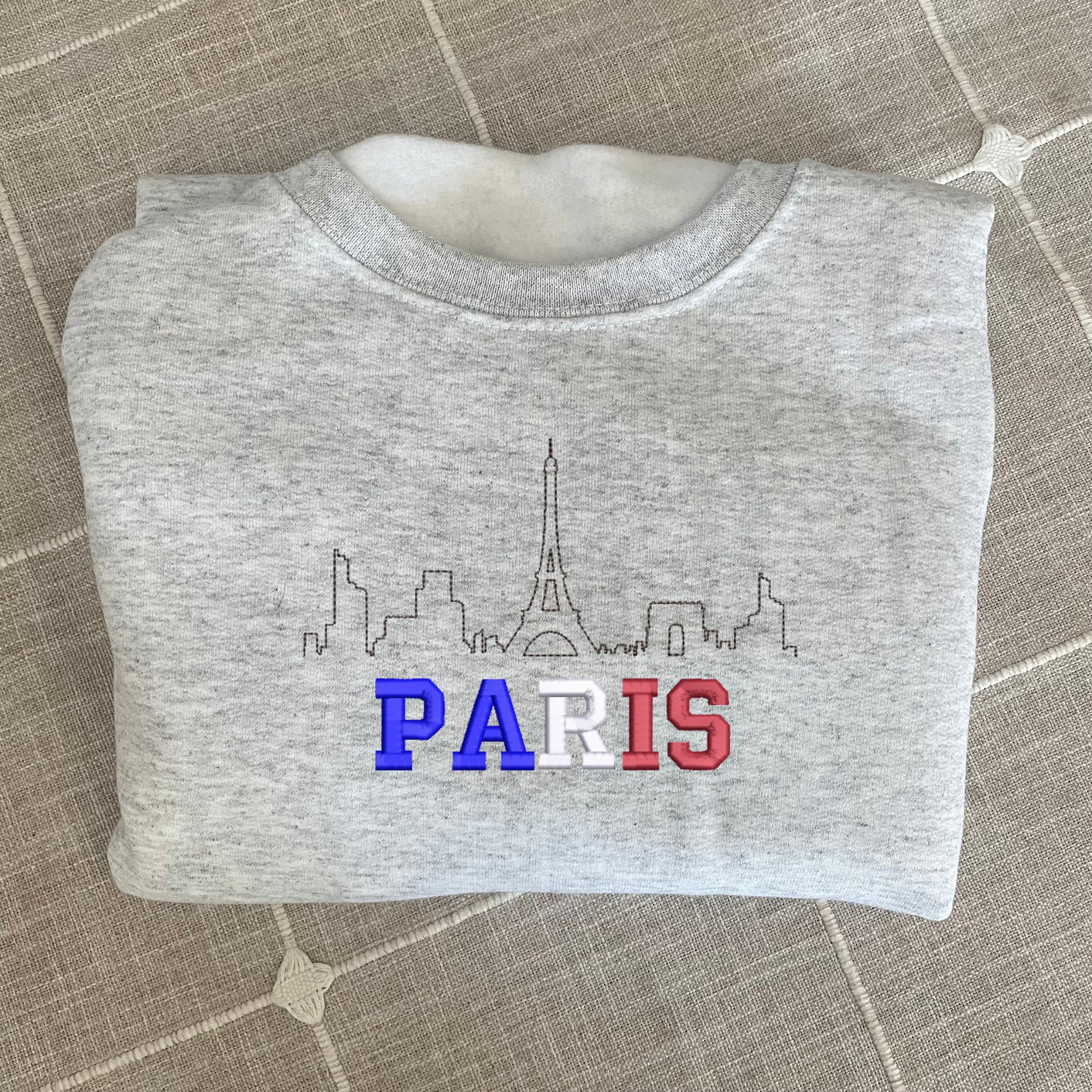 Paris Embroidered Sweatshirt - Y2K Style Custom City Crewneck St. Louis image 1