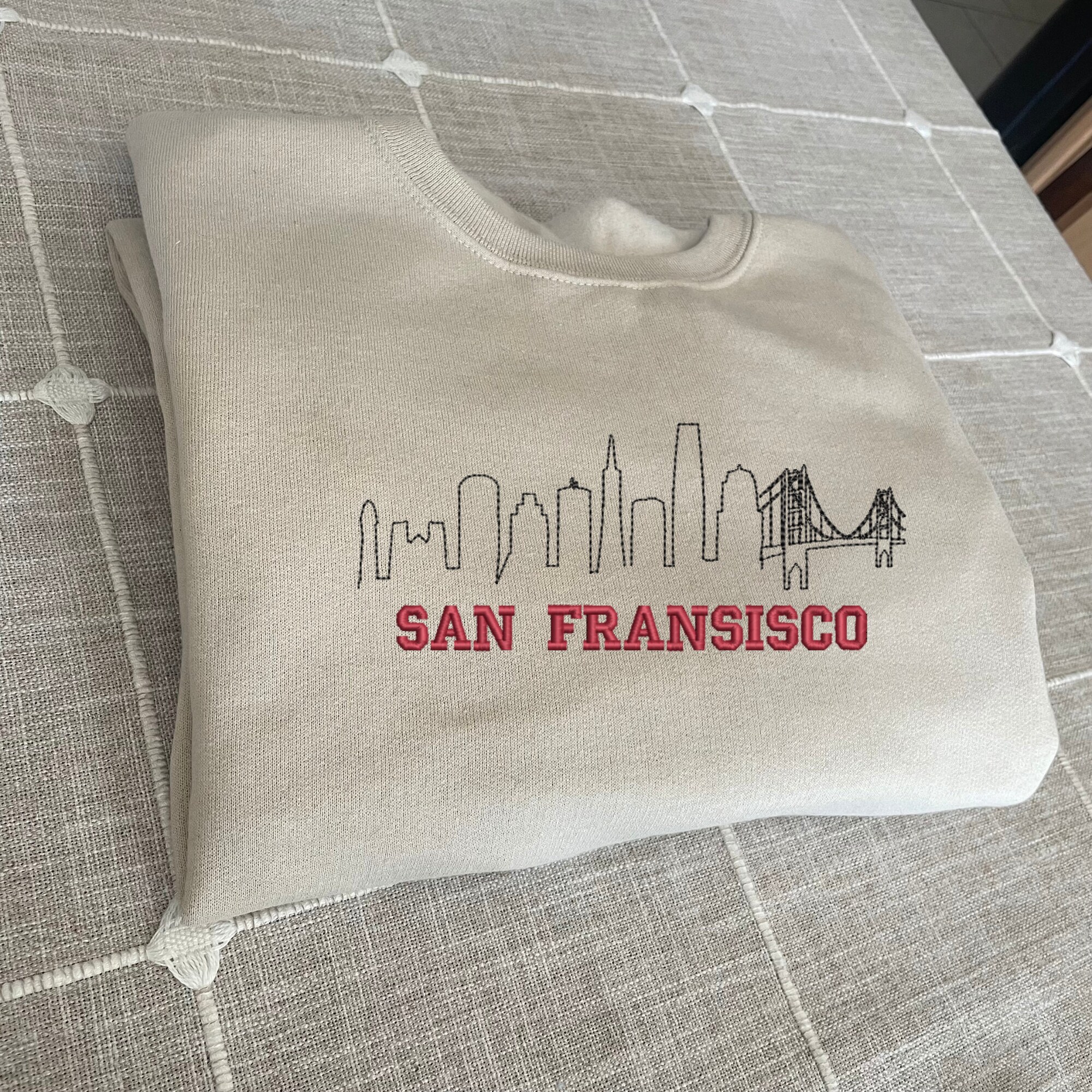 San Francisco Embroidered Sweatshirt - Y2K Style St. Louis Custom City Crewneck Embroidered image 8