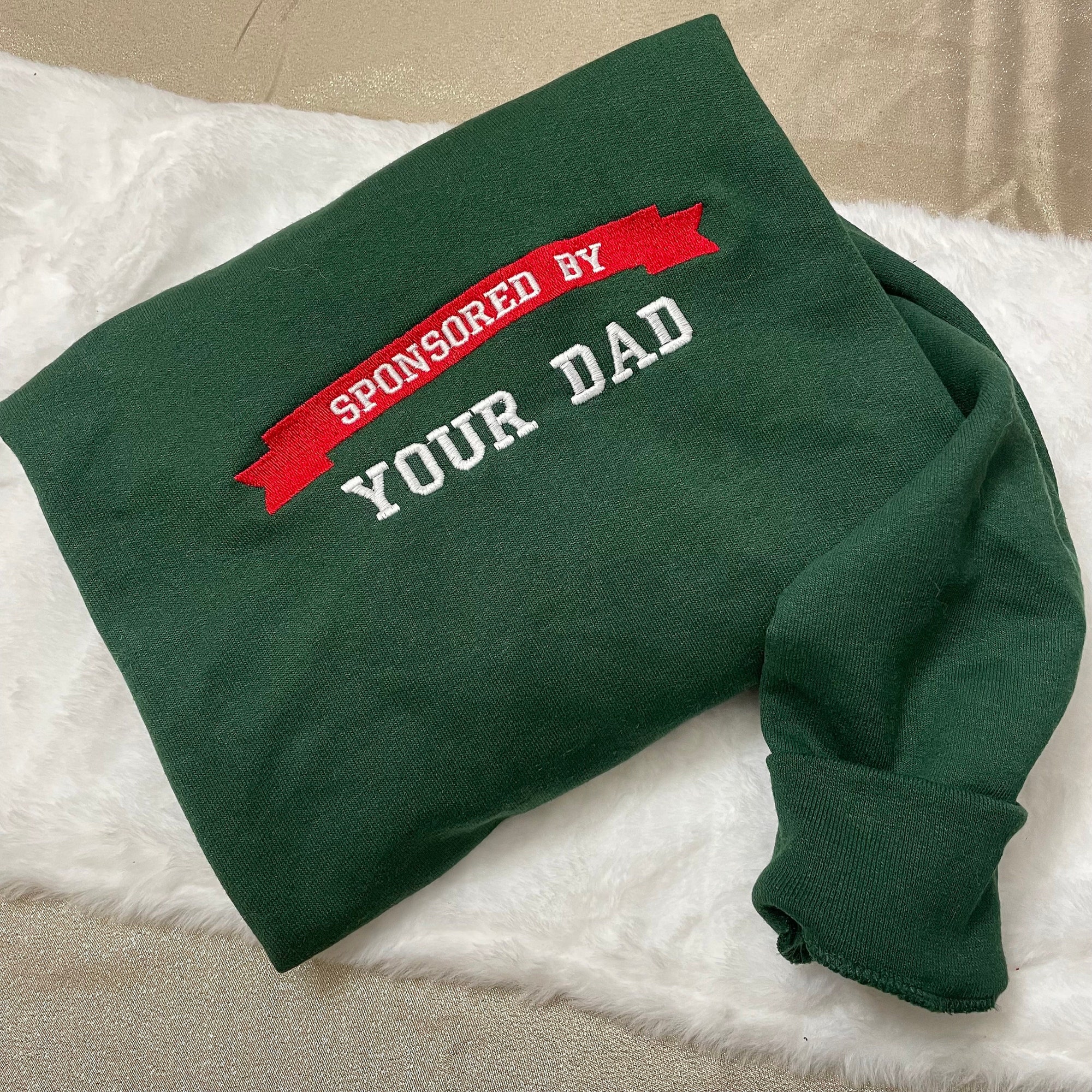 Sponsored by Your Dad Embroidered Sweatshirt - Y2K Style Crewneck Christmas Gifts Funny Gag Gifts image 6