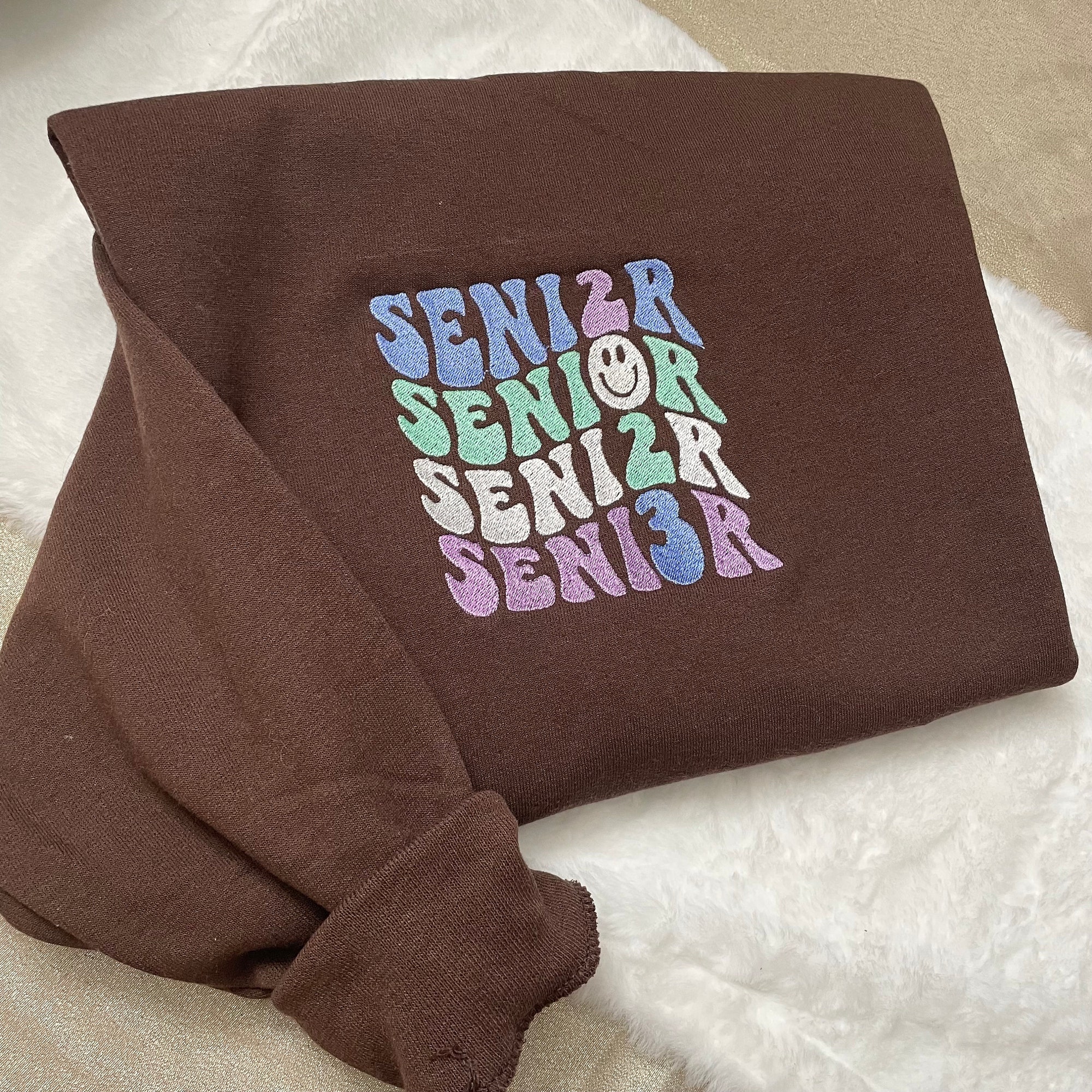 Senior Year 2024 Embroidered Sweatshirt - Y2K Style Crewneck Vintage Style High School/College Senior image 2