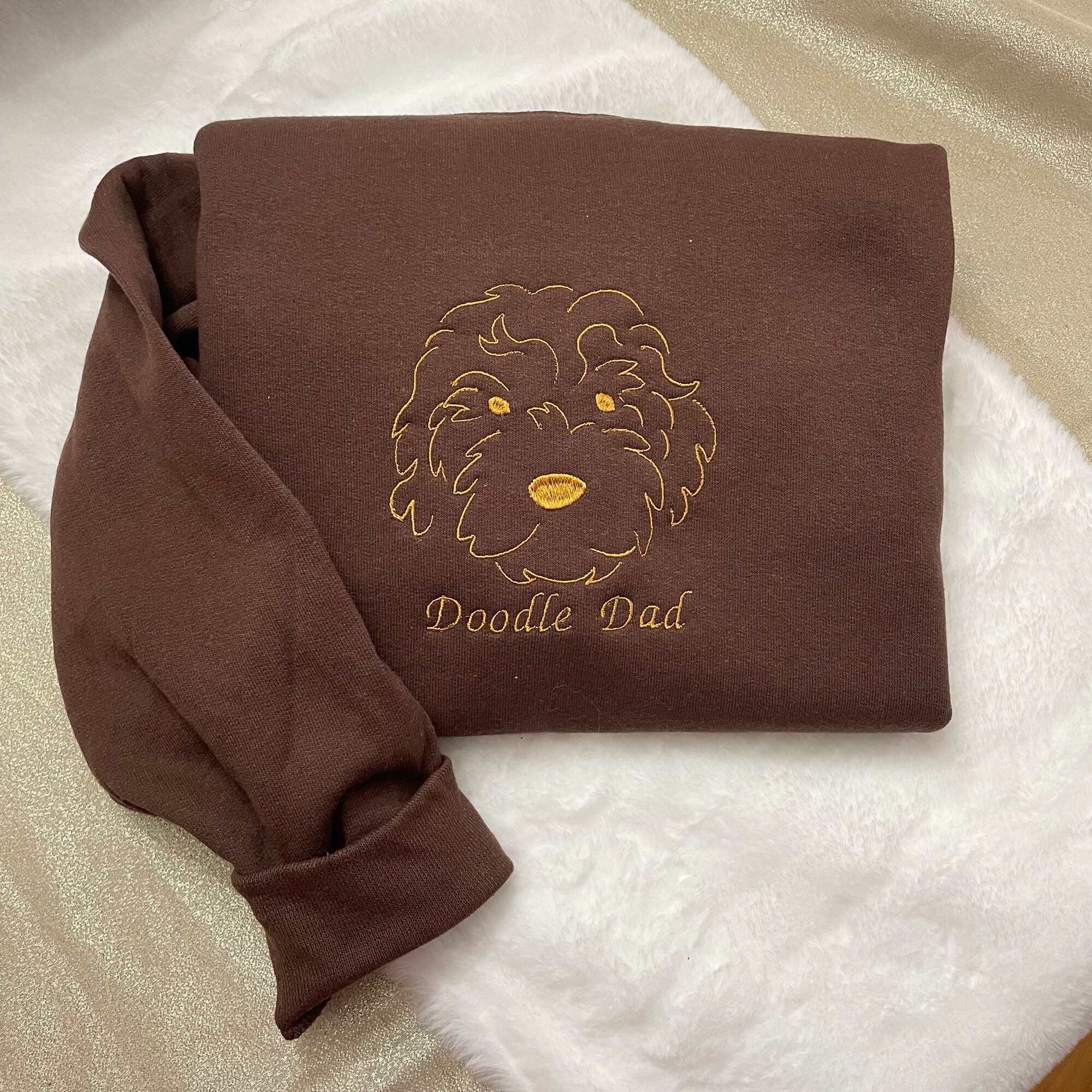 Doodle Dad/Mom Dogs Embroidered Sweatshirt - Unisex Clothing Golden Doodle Embroidered Clothing Doodle Dogs Pet Clothing Gifts image 1