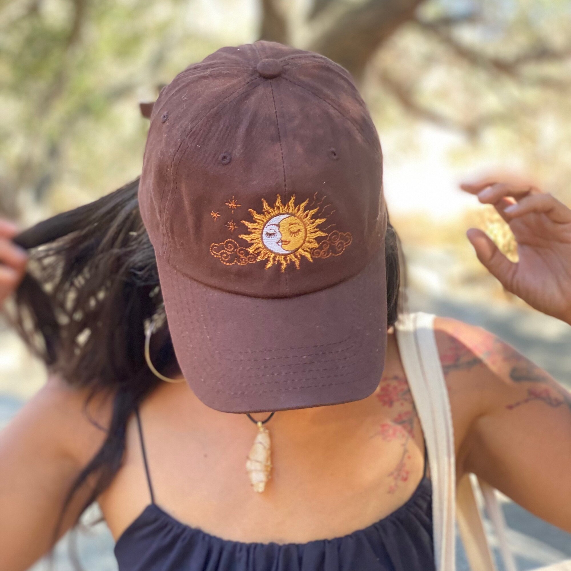 Powerful Sun and Moon Embroidered Dad Hats - Various Colors Available image 4