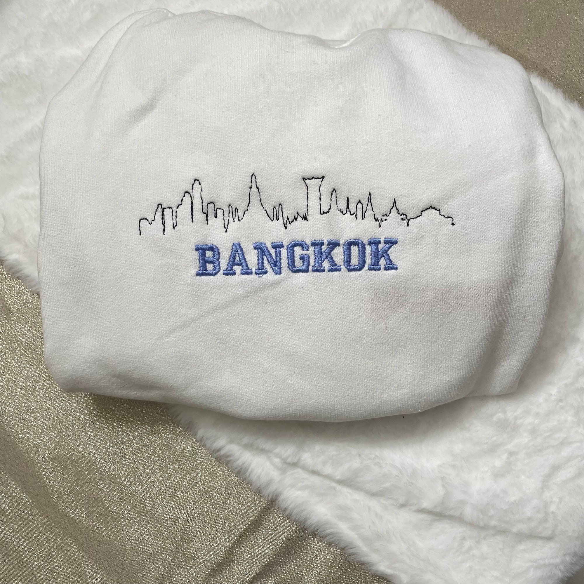 Bangkok Embroidered Sweatshirt - Y2K Style Custom City Crewneck Embroidered image 2