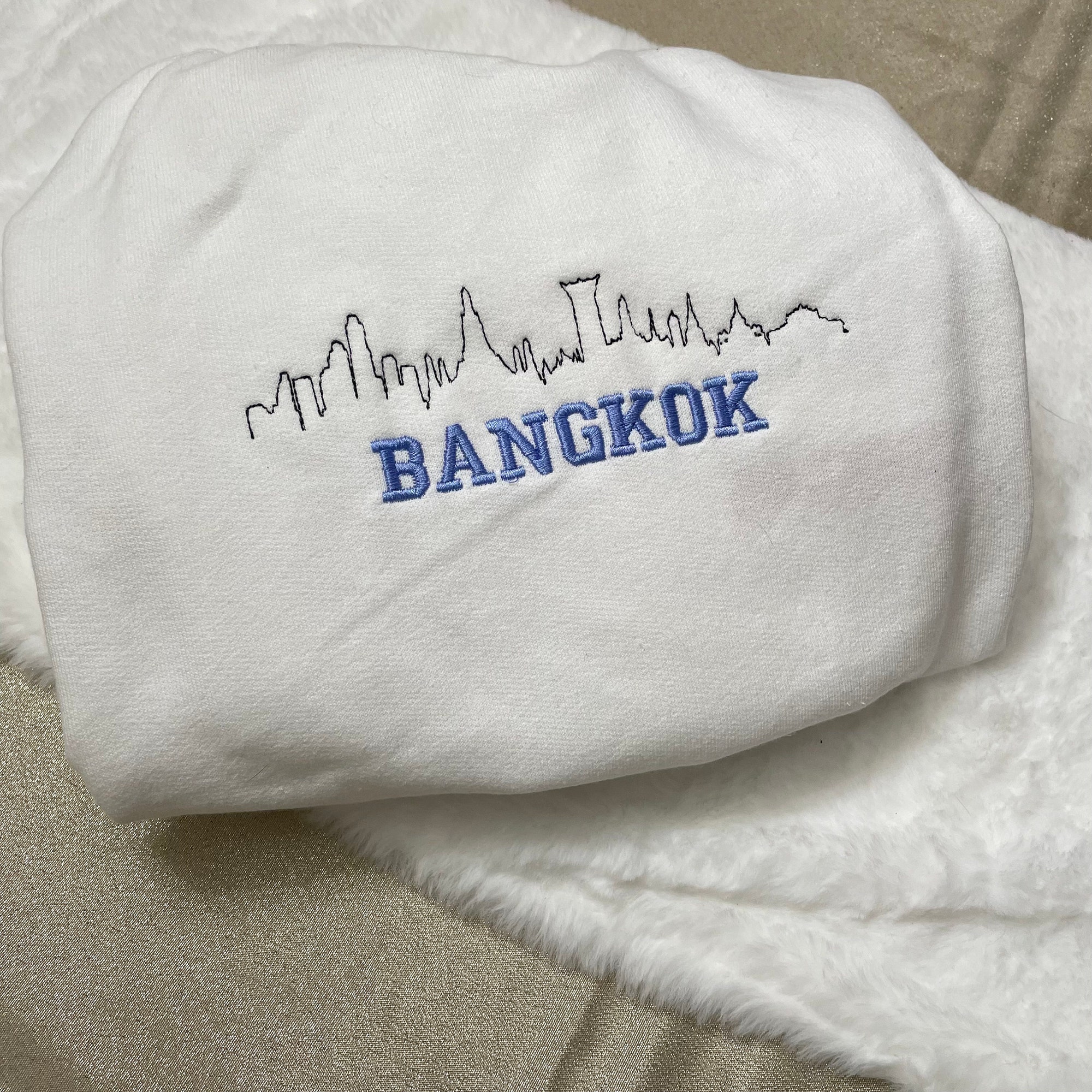 Bangkok Embroidered Sweatshirt - Y2K Style Custom City Crewneck Embroidered image 1