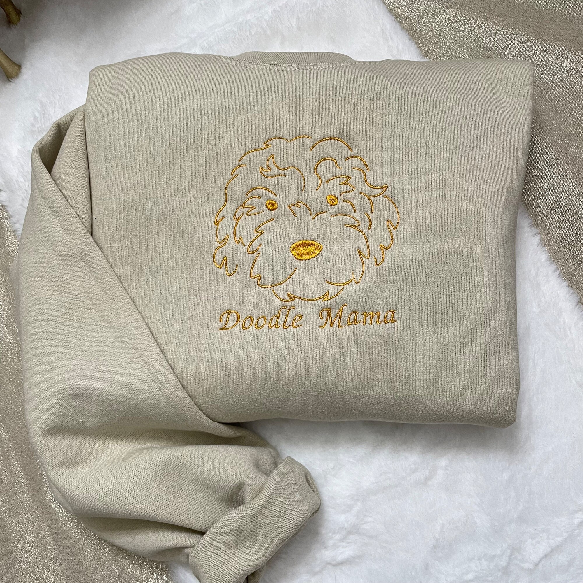Doodle Dad/Mom Dogs Embroidered Sweatshirt - Unisex Clothing Golden Doodle Embroidered Clothing Doodle Dogs Pet Clothing Gifts image 4