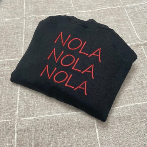 NOLA Embroidered Sweatshirt - New Orleans Y2K Style Custom City Crewneck Embroidered image 0