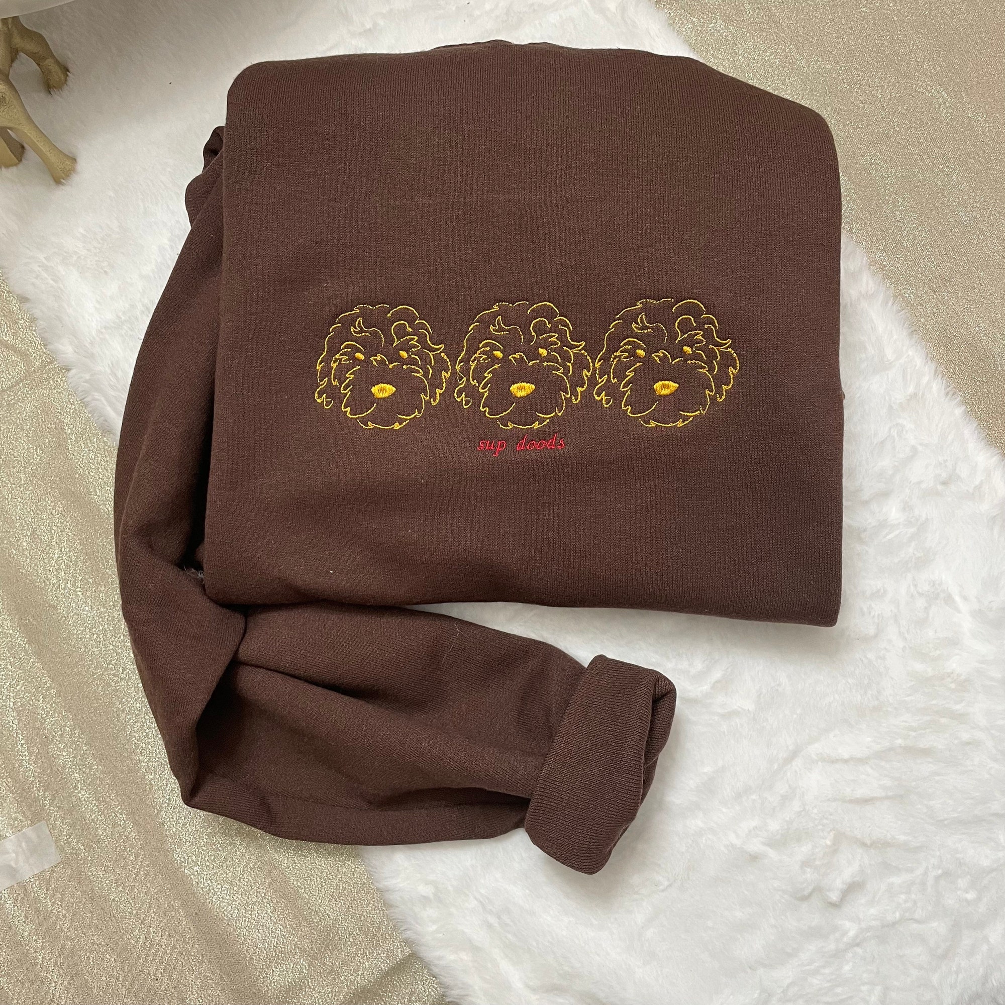 Dogs Sup Doods Embroidered Sweatshirt - Dog Mama Unisex Clothing Golden Doodle Embroidered Clothing Doodle Dogs Dog Dad Animal Lover image 3