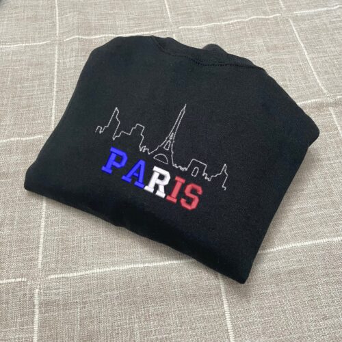 Paris Embroidered Sweatshirt - Y2K Style Custom City Crewneck St. Louis image 0