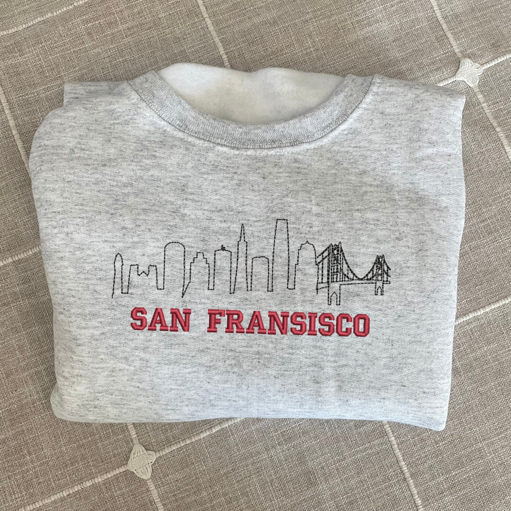 San Francisco Embroidered Sweatshirt - Y2K Style St. Louis Custom City Crewneck Embroidered image 7