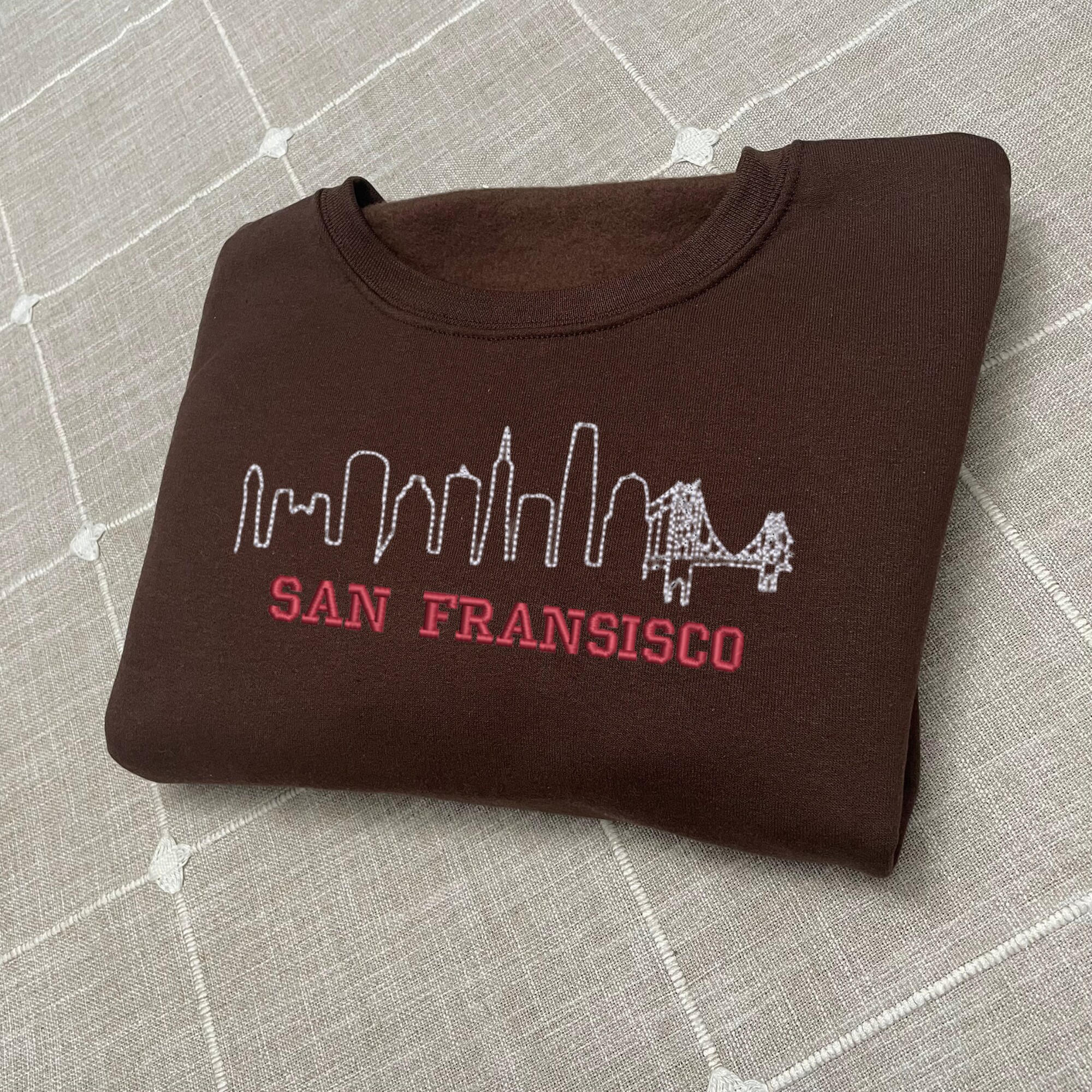 San Francisco Embroidered Sweatshirt - Y2K Style St. Louis Custom City Crewneck Embroidered image 5