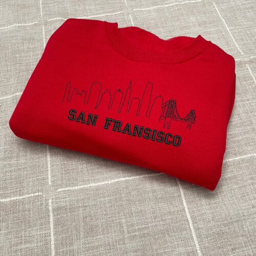 San Francisco Embroidered Sweatshirt - Y2K Style St. Louis Custom City Crewneck Embroidered image 0