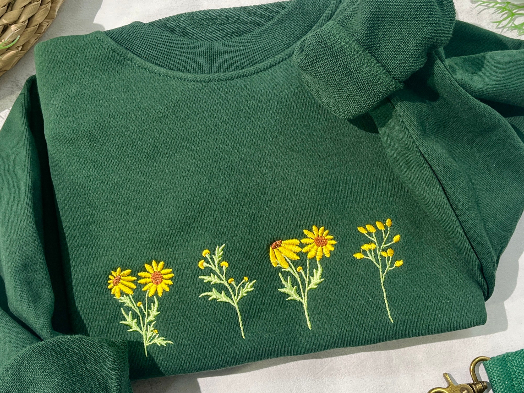 Round Neck Sunflower Embroidered Sweatshirt - Vintage Women's Trend Anniversary Gift Gift for MAMA image 2