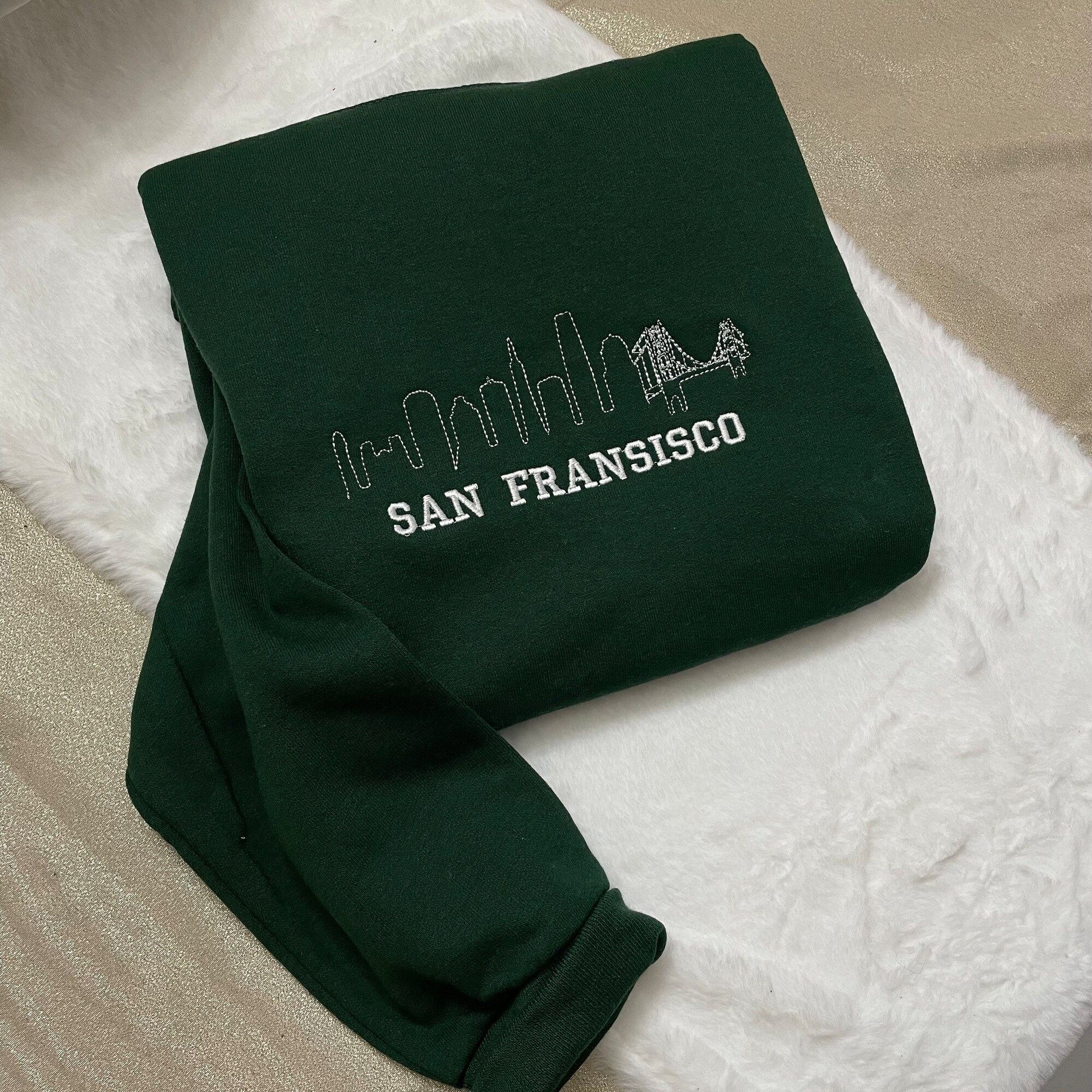 San Francisco Embroidered Sweatshirt - Y2K Style St. Louis Custom City Crewneck Embroidered image 1