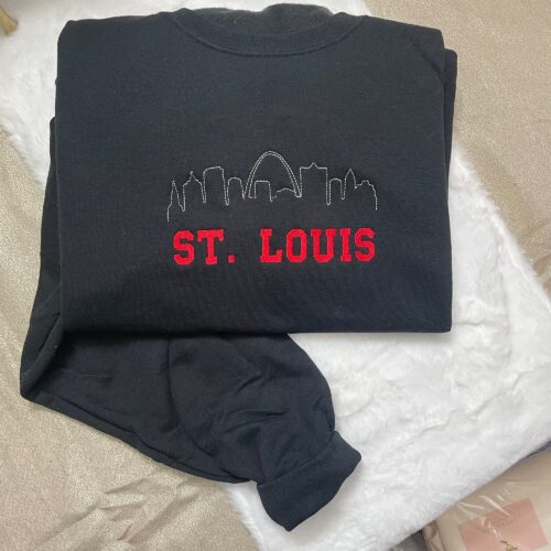 Saint Louis Embroidered Sweatshirt - Y2K Style Custom City Crewneck Embroidered image 0