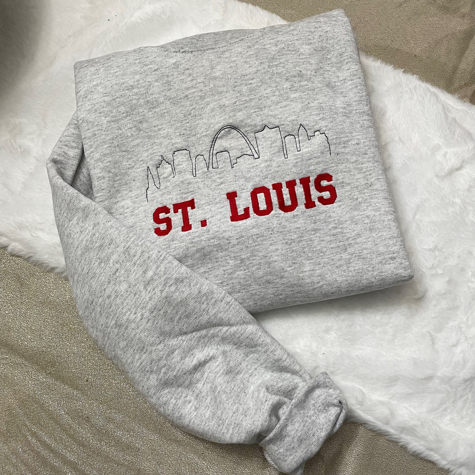 Saint Louis Embroidered Sweatshirt - Y2K Style Custom City Crewneck Embroidered image 7