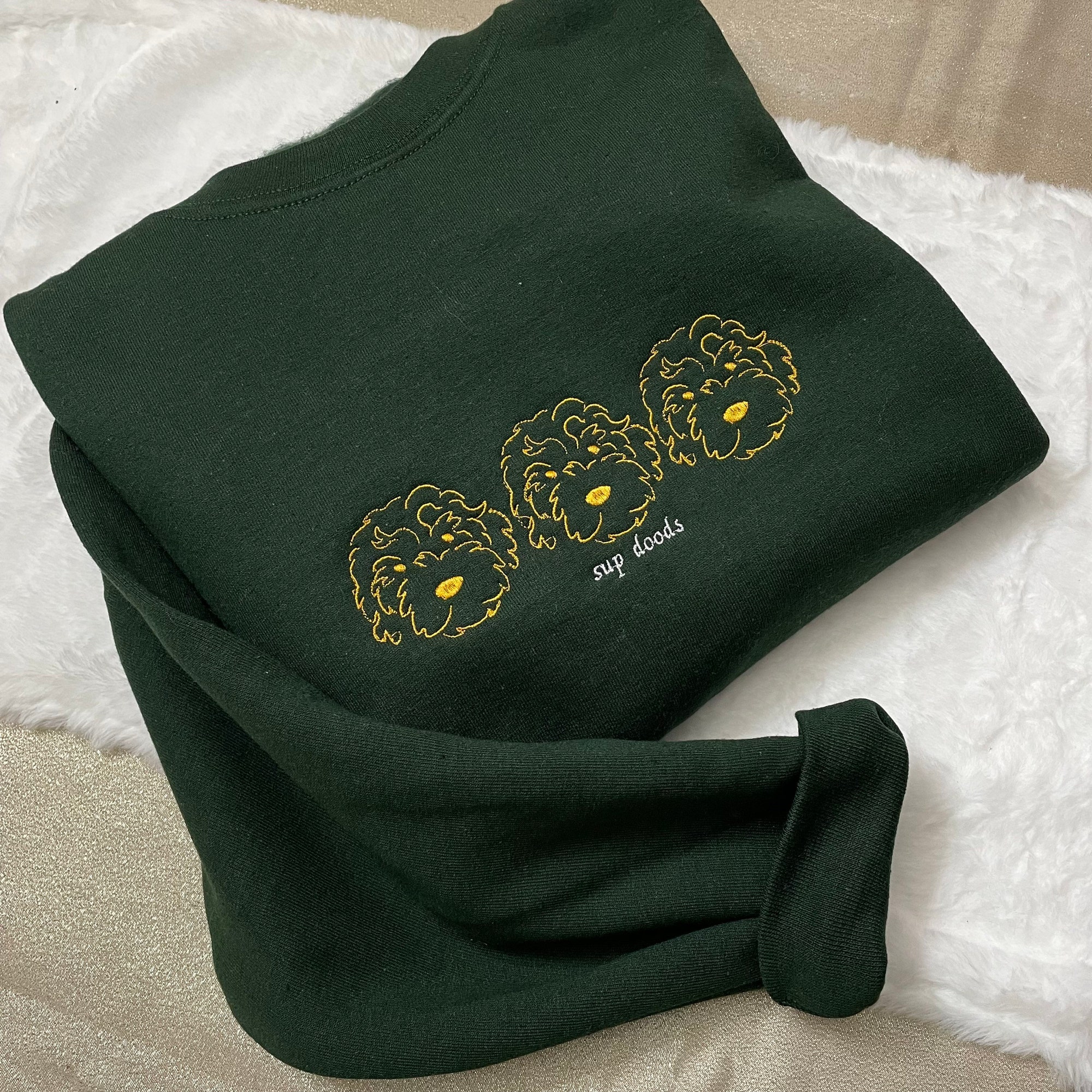 Dogs Sup Doods Embroidered Sweatshirt - Dog Mama Unisex Clothing Golden Doodle Embroidered Clothing Doodle Dogs Dog Dad Animal Lover image 7