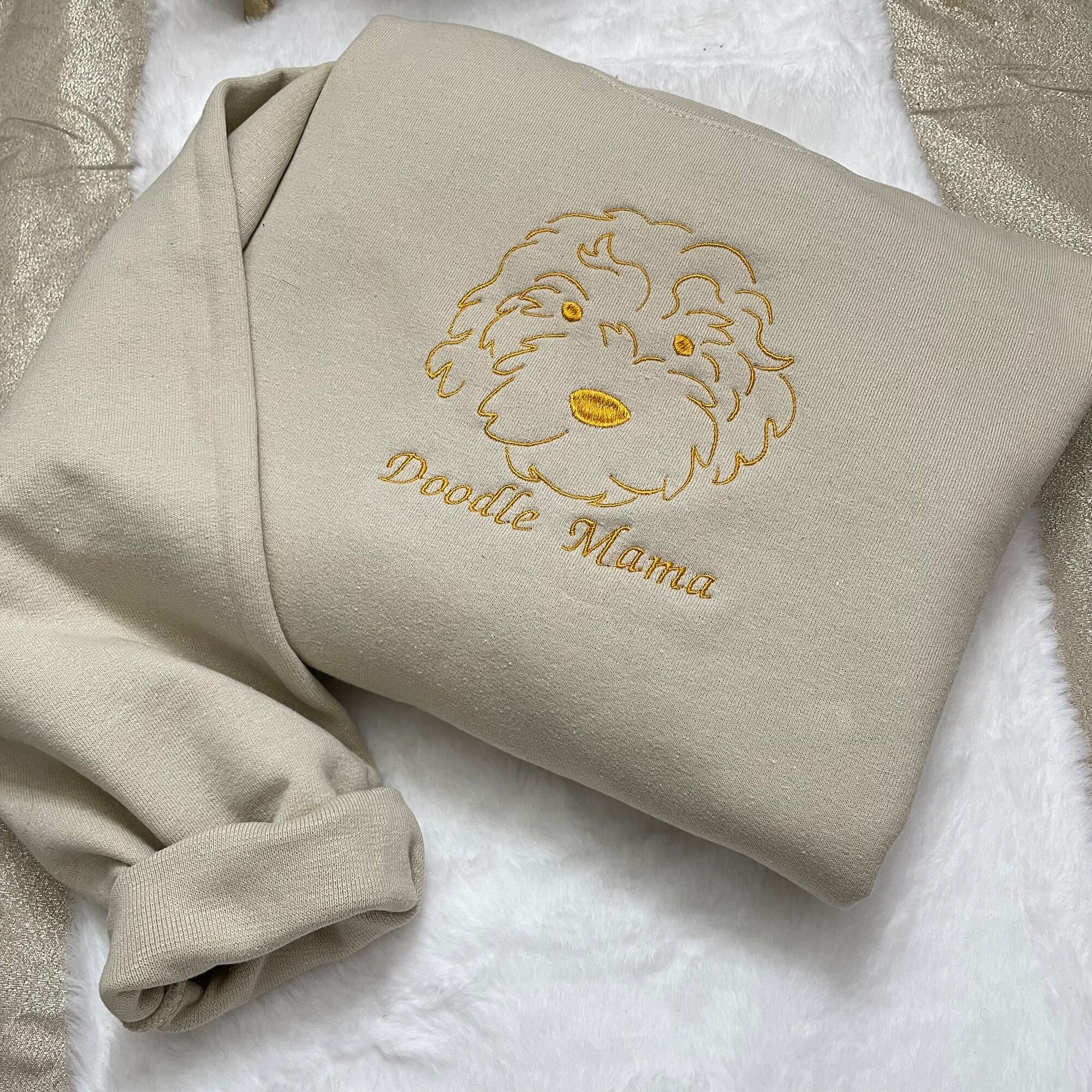 Doodle Dad/Mom Dogs Embroidered Sweatshirt - Unisex Clothing Golden Doodle Embroidered Clothing Doodle Dogs Pet Clothing Gifts image 5