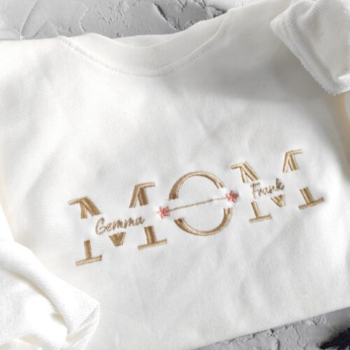 Custom Mama Embroidered Sweatshirt - Mom Crewneck with Names Embroidered Mama Pullover Mother’s Day Shirt Gift for Mom image 0