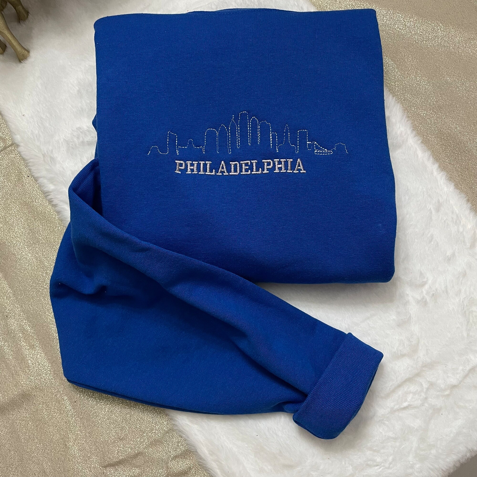 Philadelphia Embroidered Sweatshirt - Y2K Style Custom City Crewneck Philly City Sweatshirts Embroidered Clothing image 3