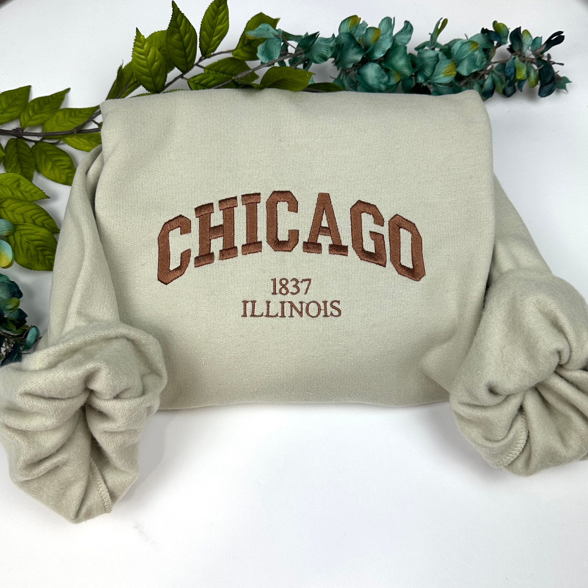 Chicago Embroidered Sweatshirt - Custom City Crewneck Illinois image 5