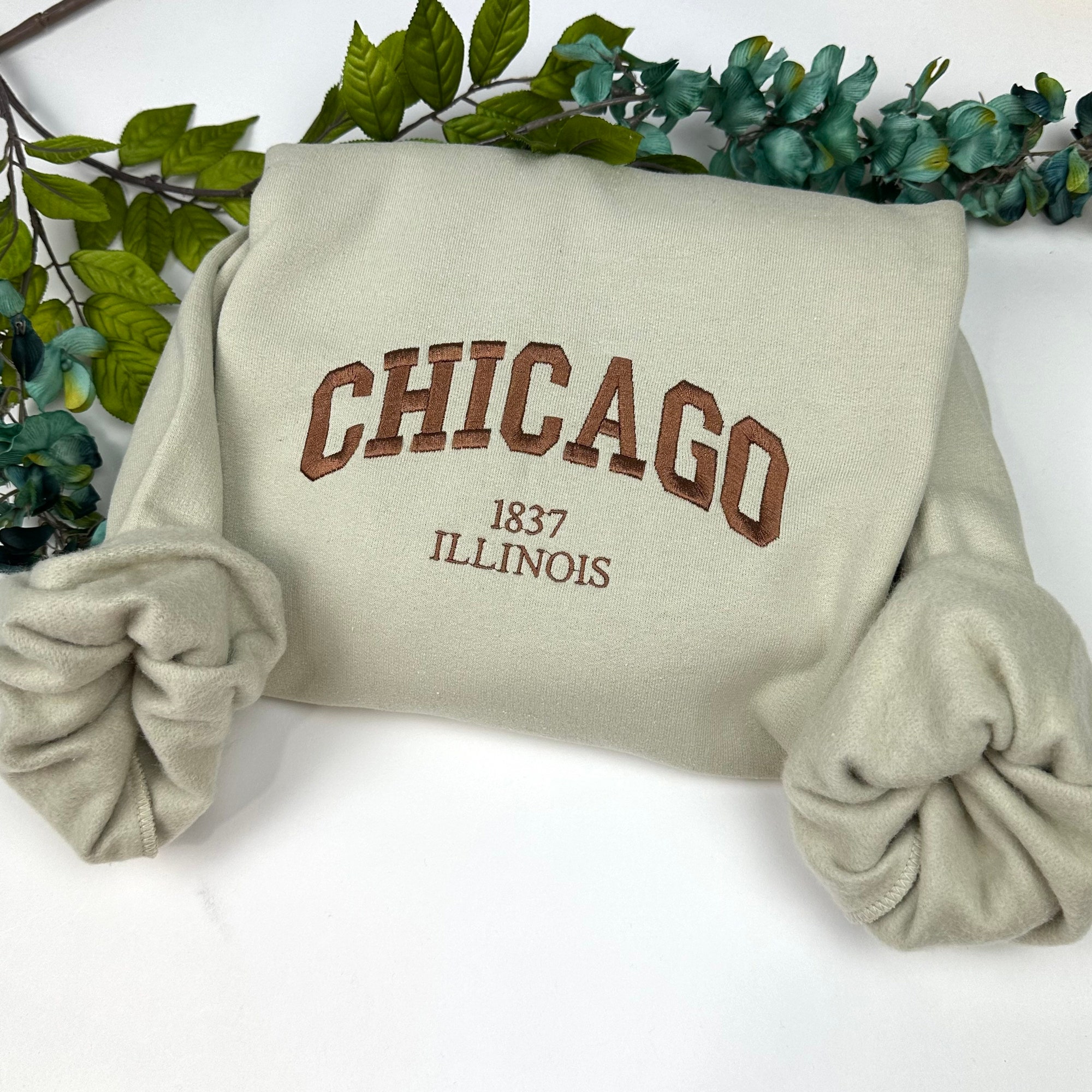 Chicago Embroidered Sweatshirt - Custom City Crewneck Illinois image 1